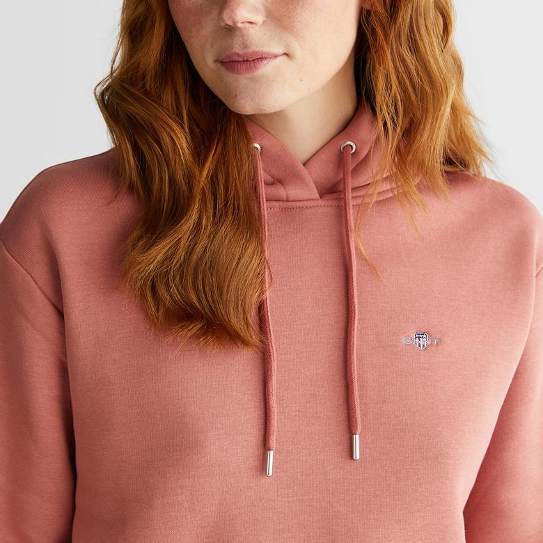 GANT Kadın Pembe Relaxed Fit Kapüşonlu Sweatshirt