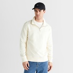 GANT Erkek Krem Yarım Fermuarlı Herringbone Kazak
