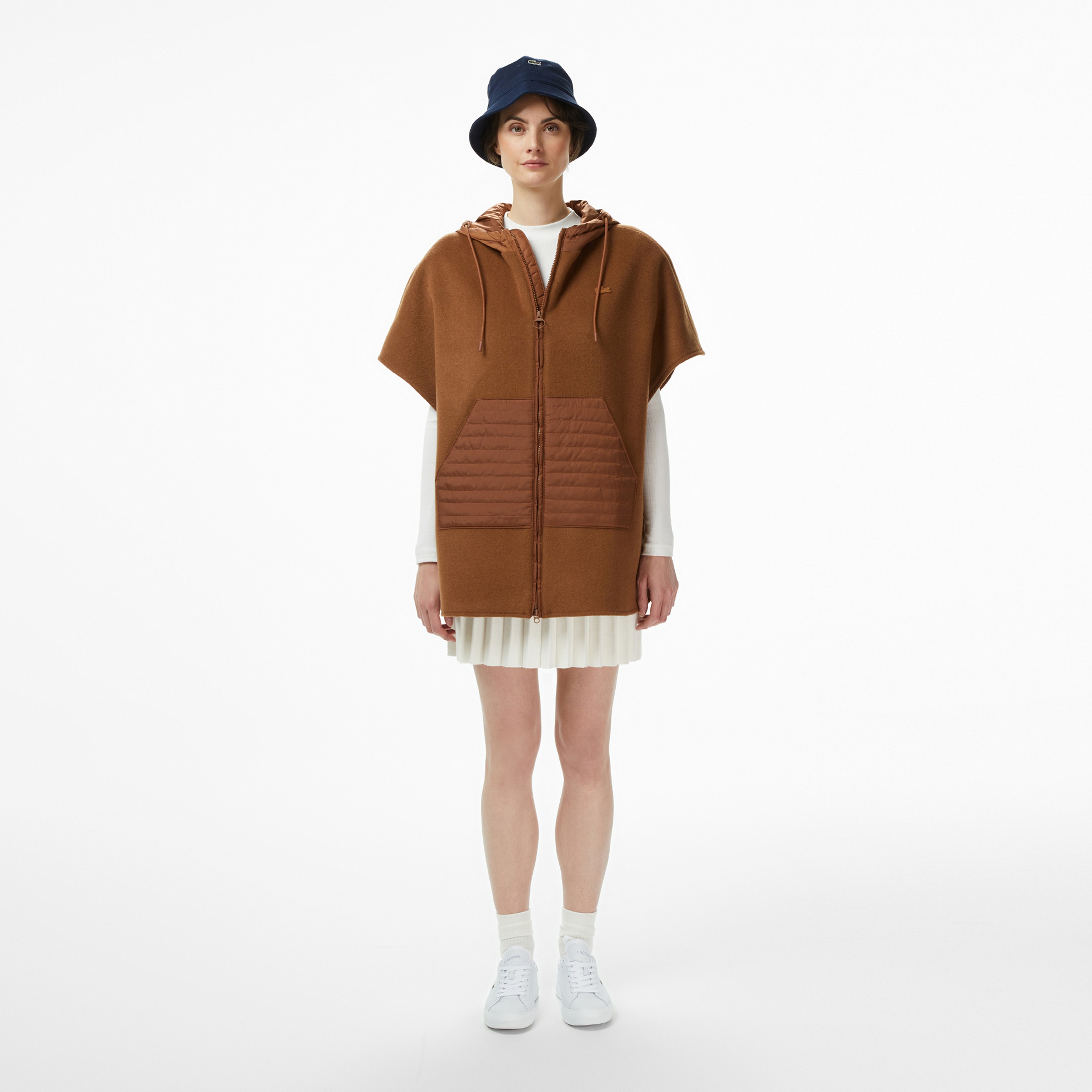 Lacoste Kadın Kapüşonlu Açık Kahverengi Mont