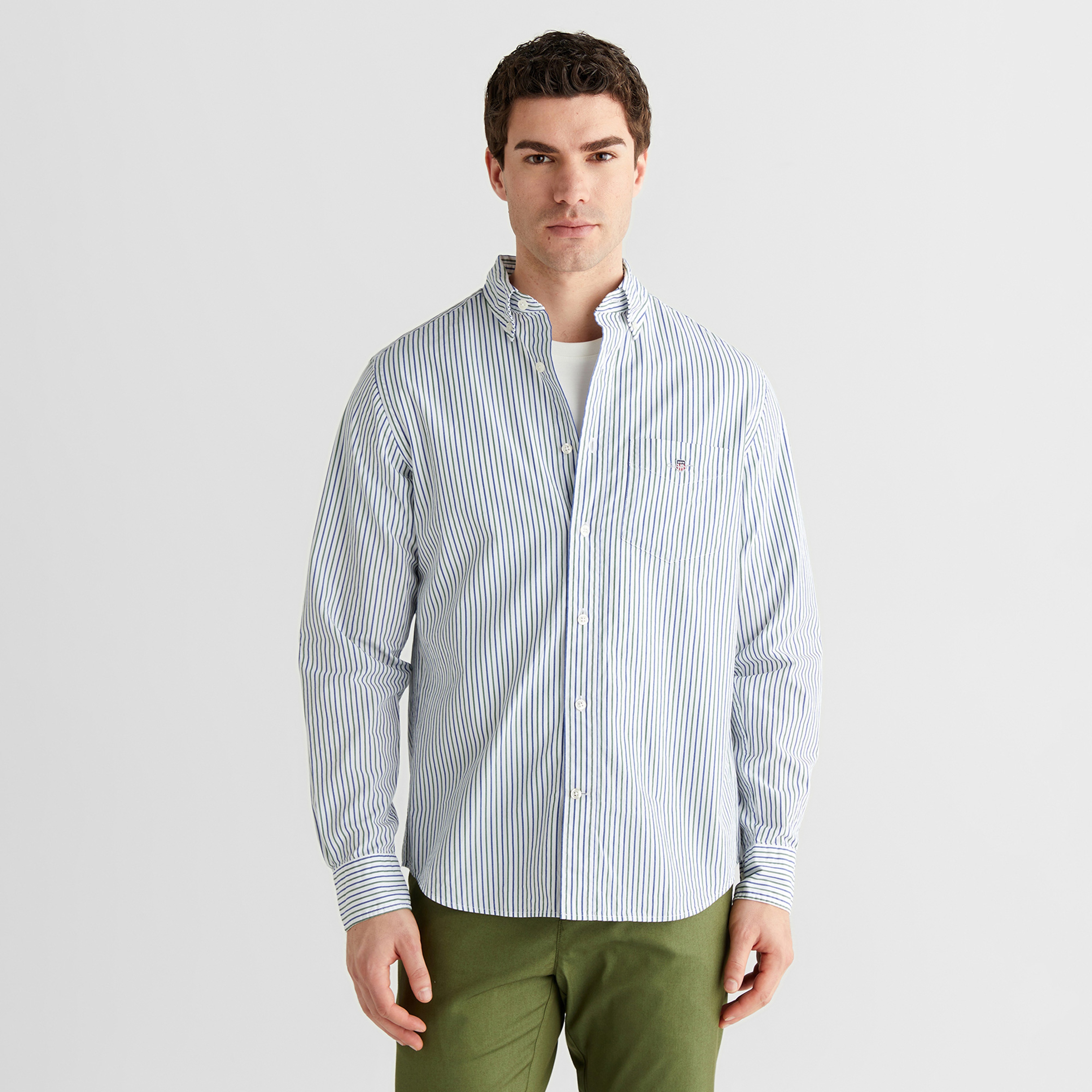 GANT Erkek Yeşil Regular Fit Düğmeli Gömlek