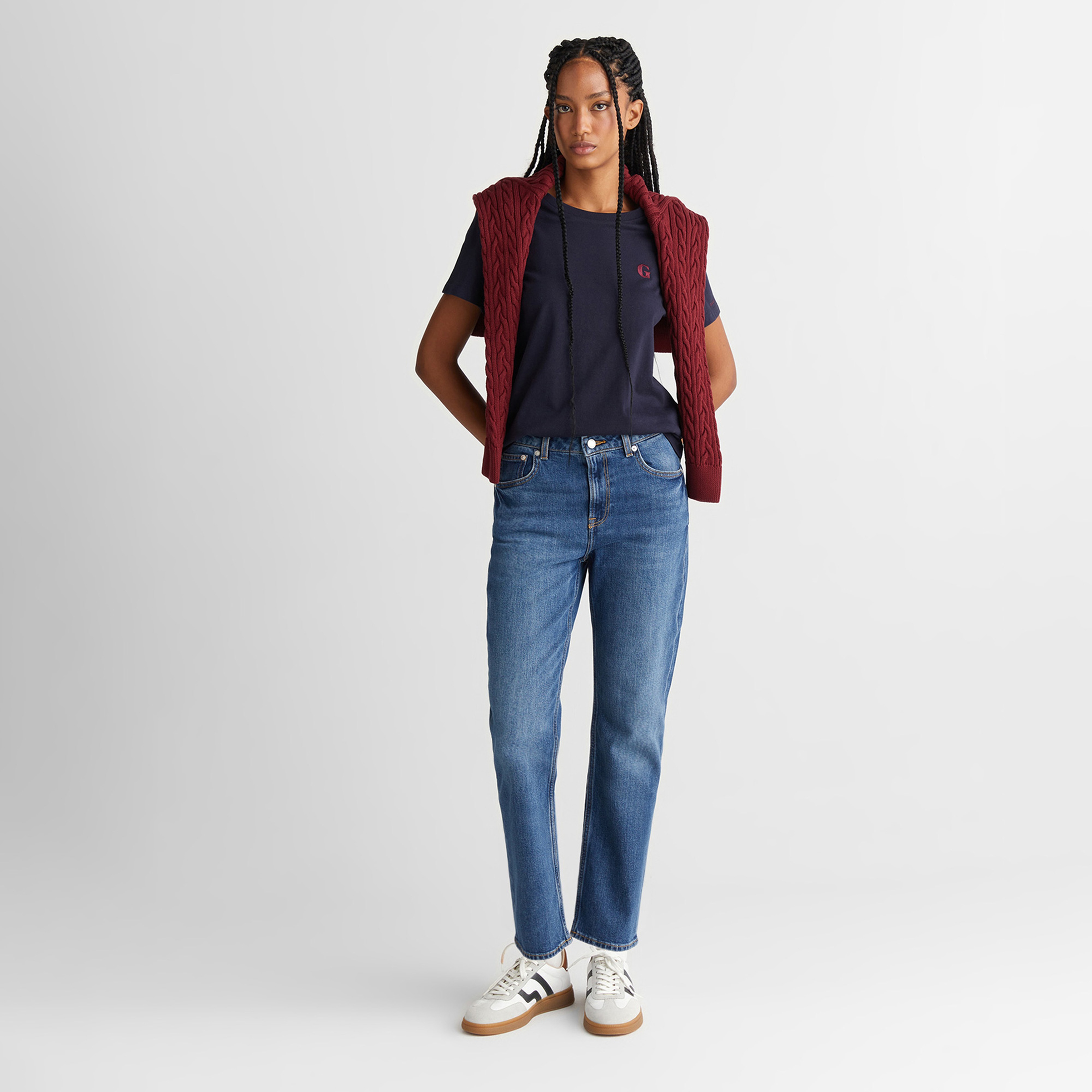 GANT Kadın Mavi Straight Fit Jean Pantolon