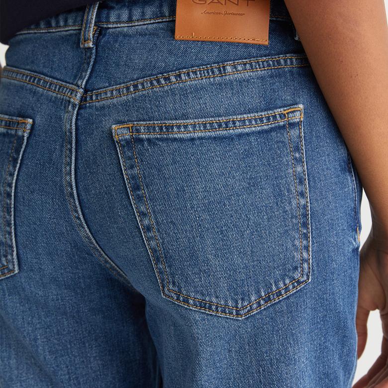 GANT Kadın Mavi Straight Fit Jean Pantolon