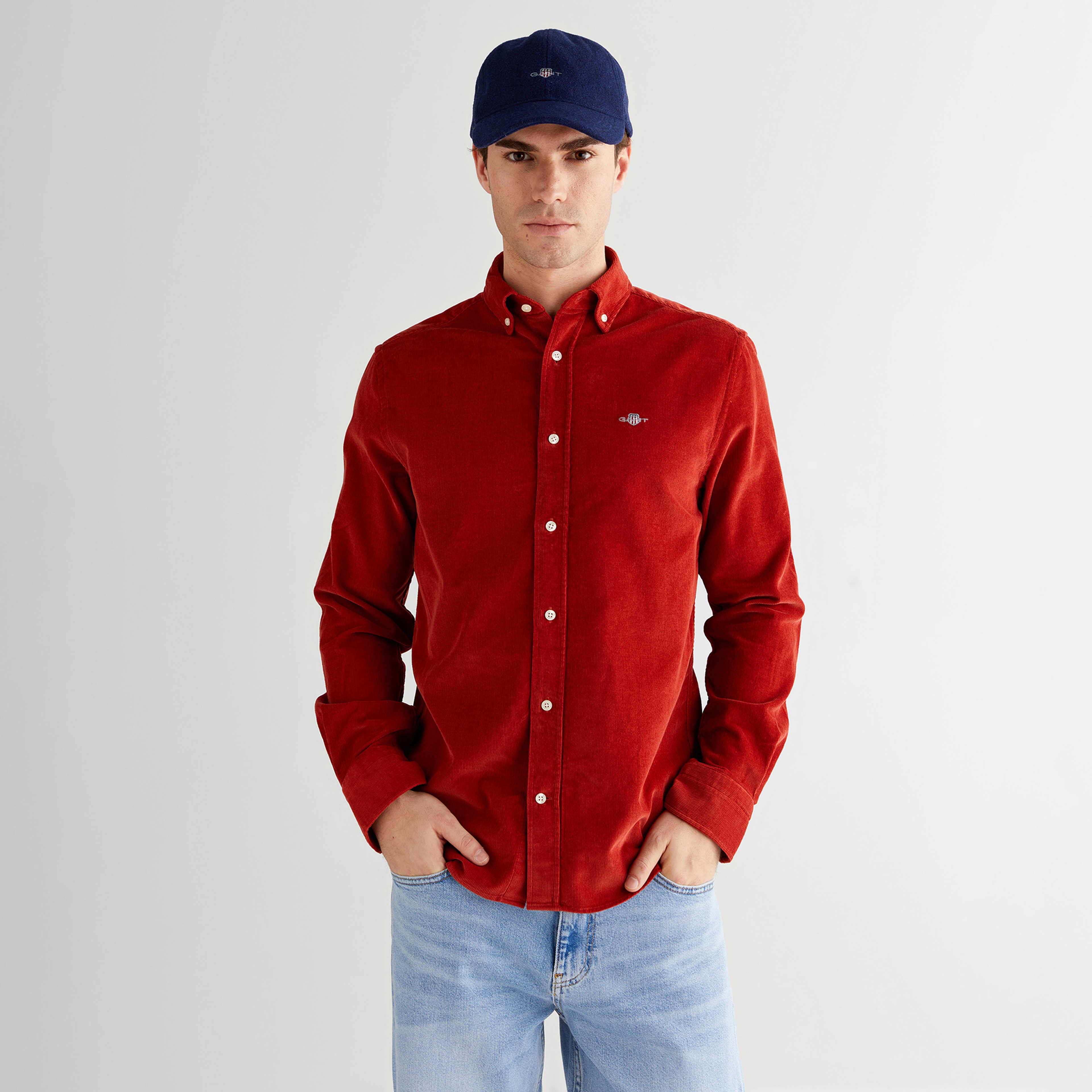 GANT Erkek Kırmızı Regular Fit Düğmeli Gömlek