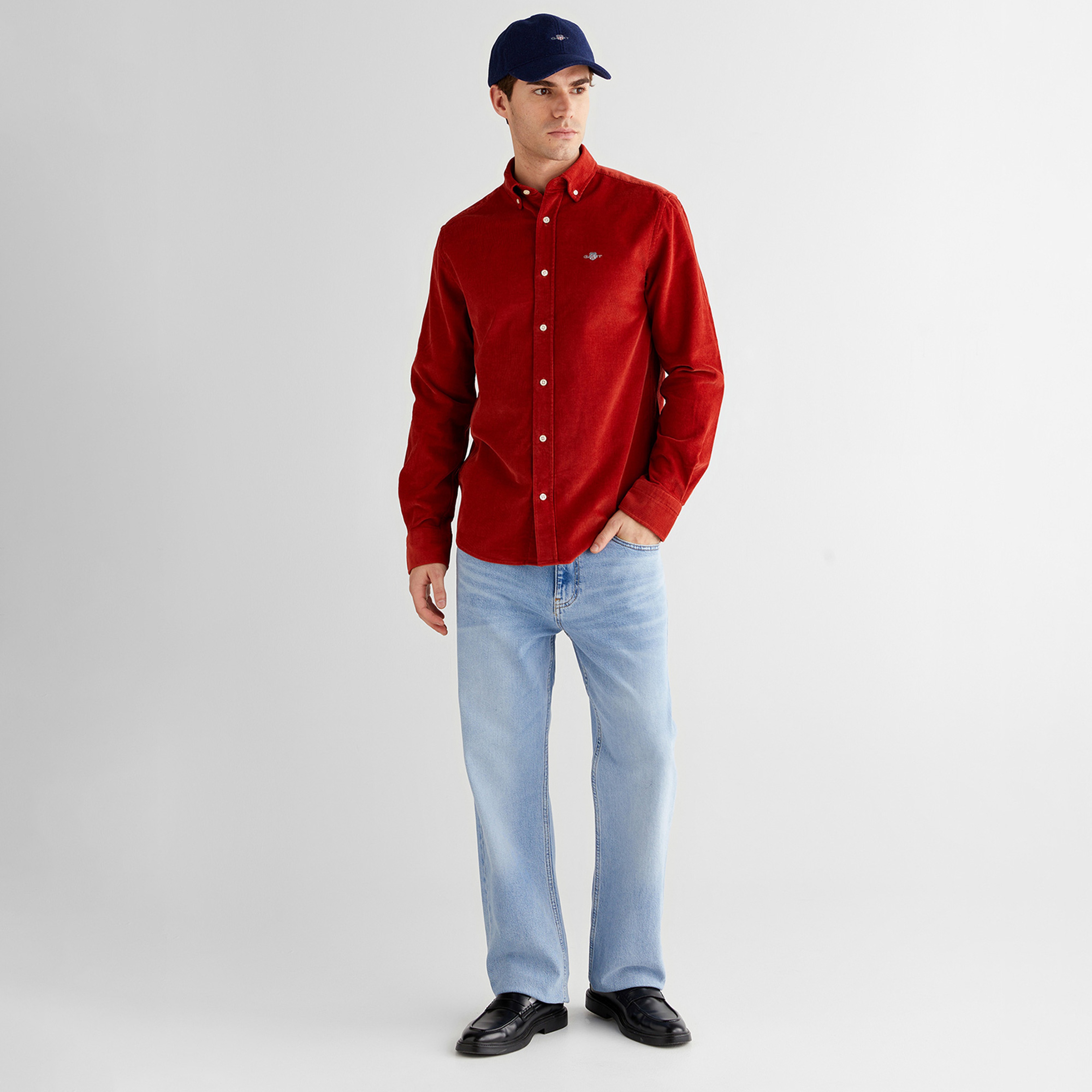 GANT Erkek Kırmızı Regular Fit Düğmeli Gömlek