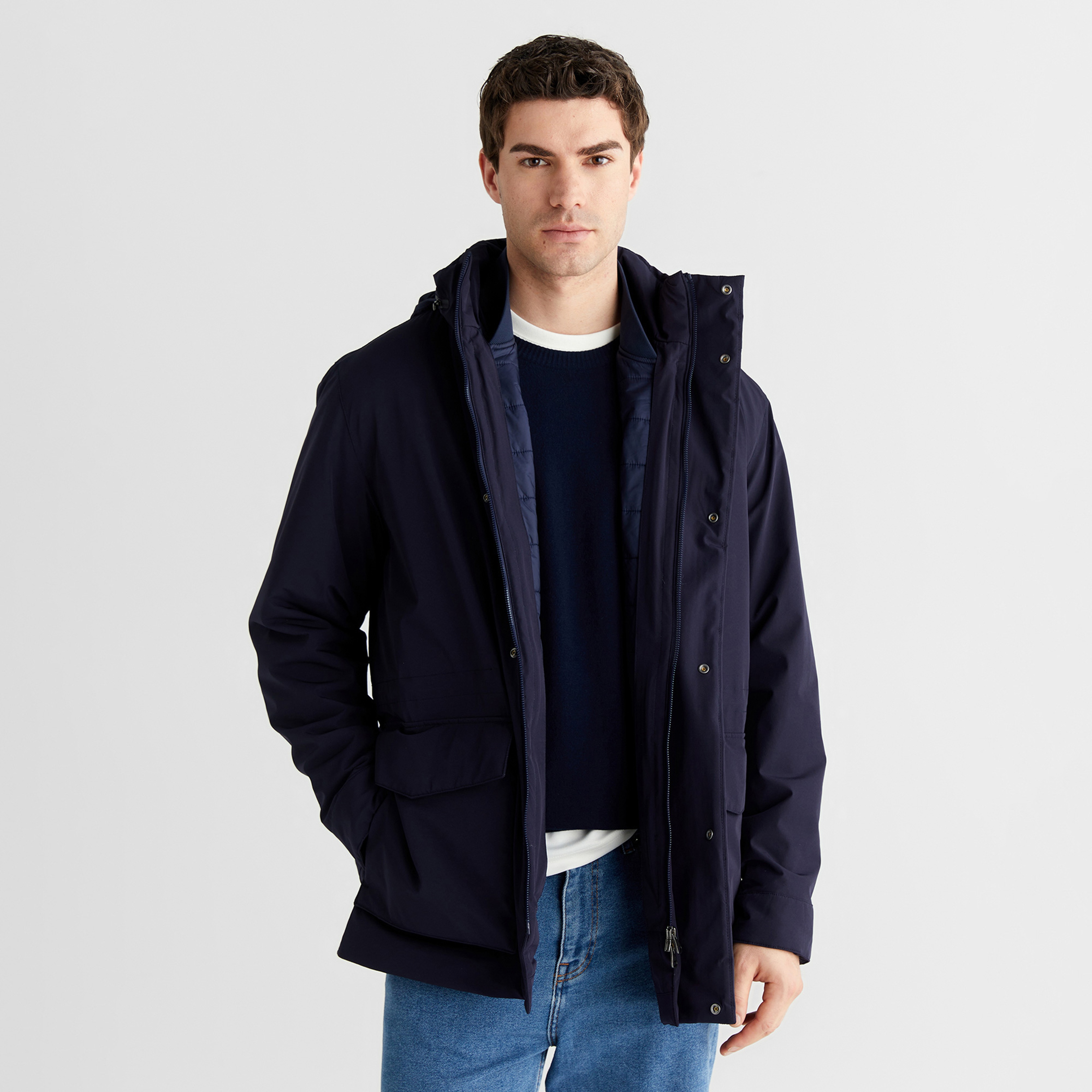 GANT Erkek Lacivert Regular Fit Mont