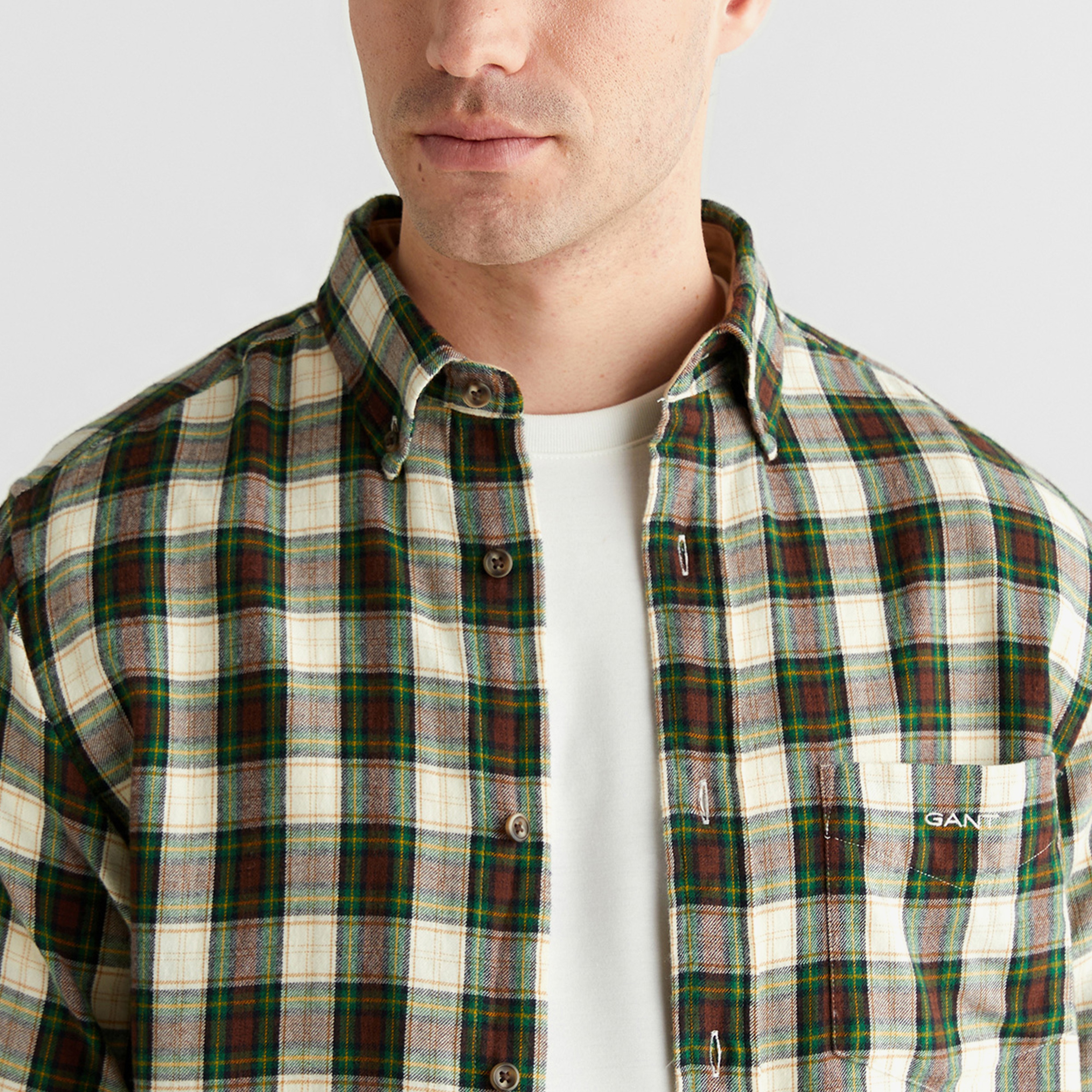 GANT Erkek Krem Regular Fit Düğmeli Gömlek