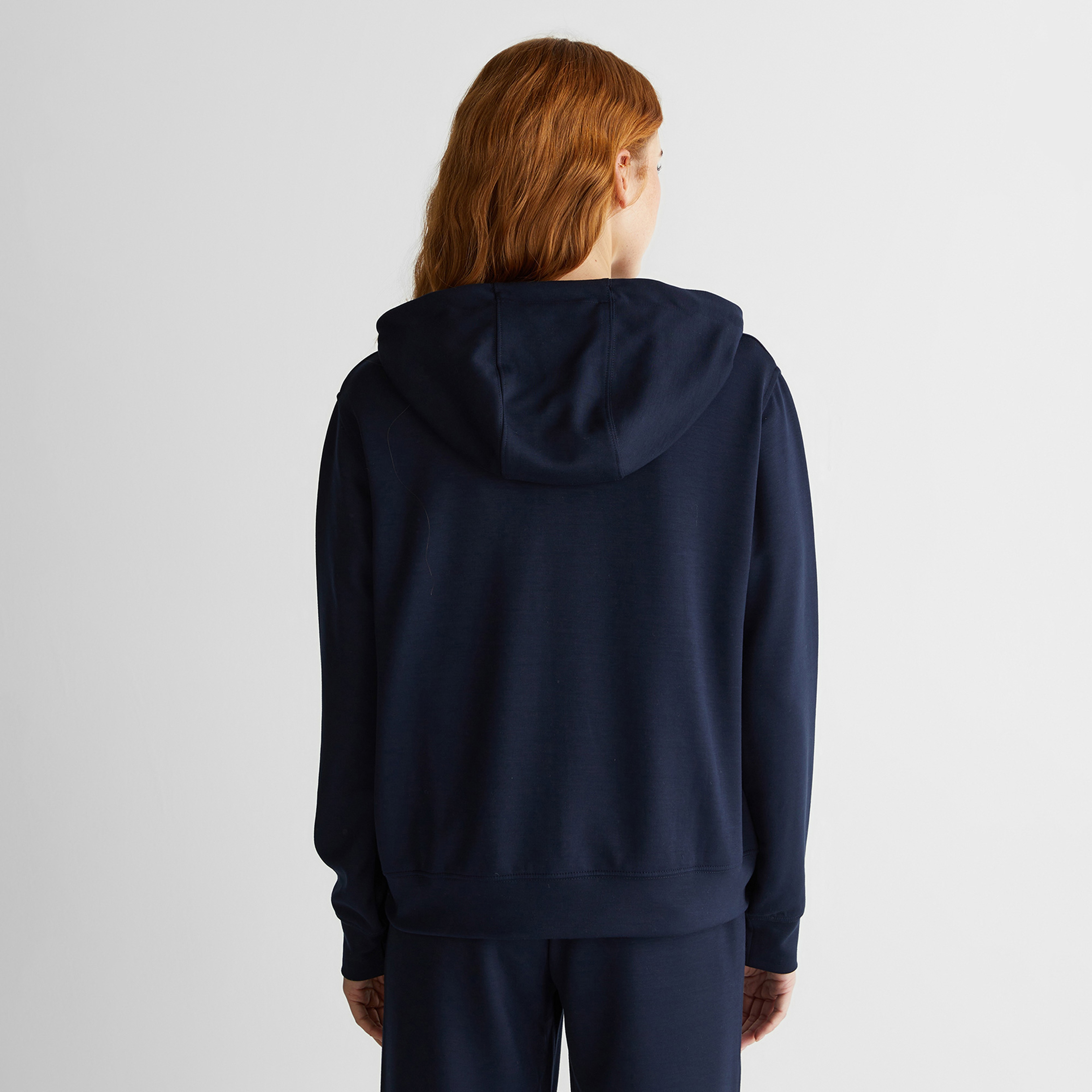 GANT Kadın Lacivert Standart Fit Kapüşonlu Sweatshirt