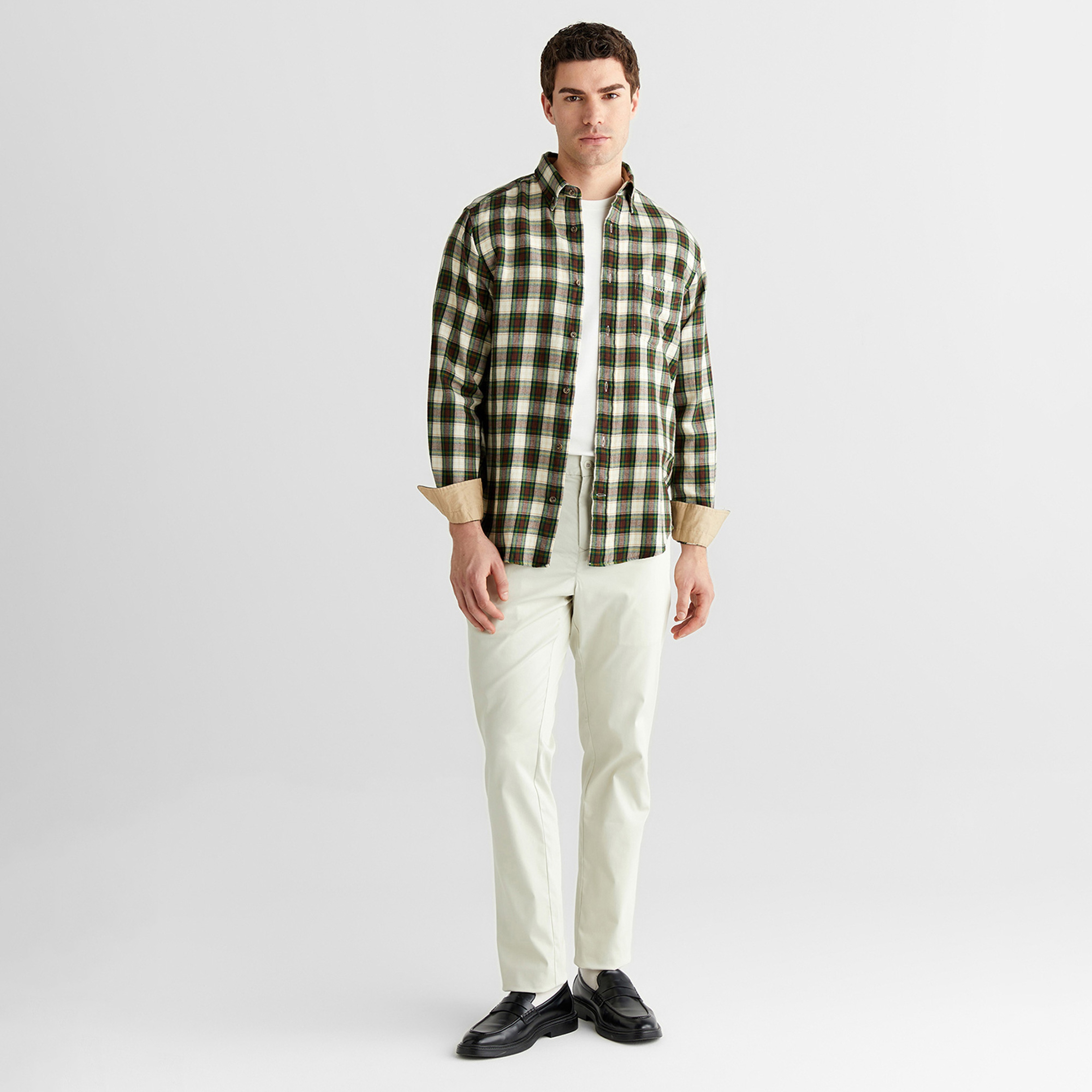 GANT Erkek Krem Regular Fit Düğmeli Gömlek