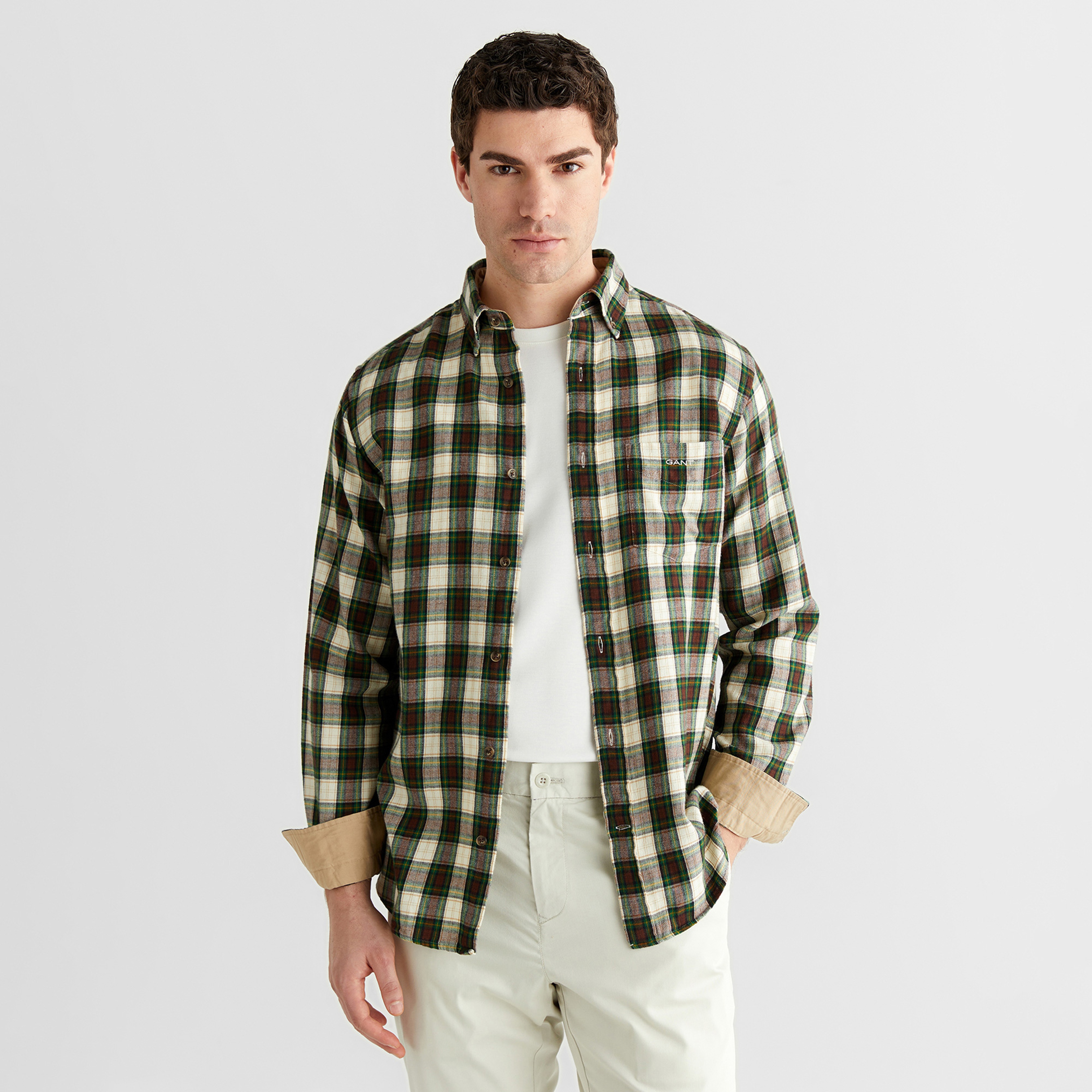 GANT Erkek Krem Regular Fit Düğmeli Gömlek