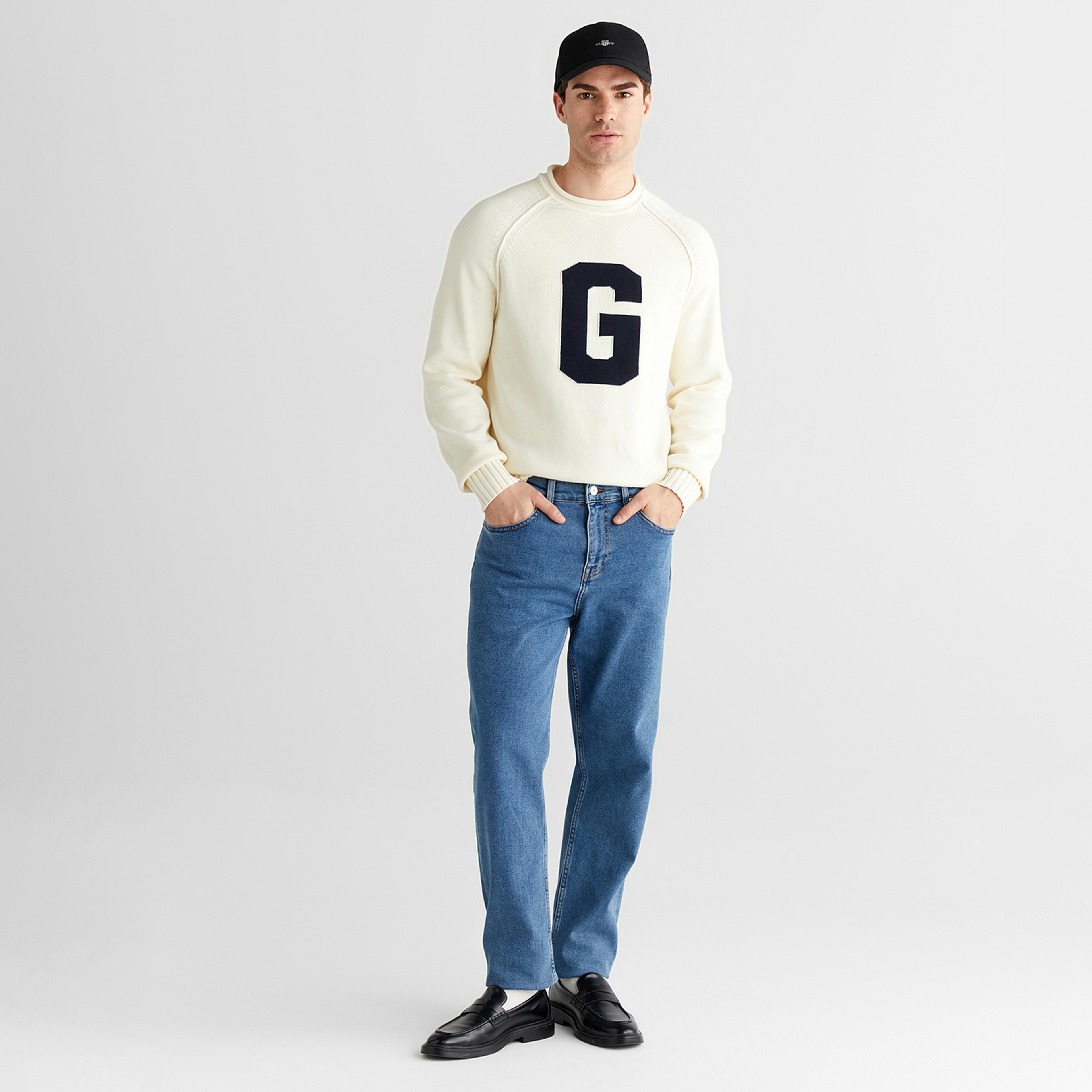 GANT Erkek Krem Regular Fit Bisiklet Yaka Triko