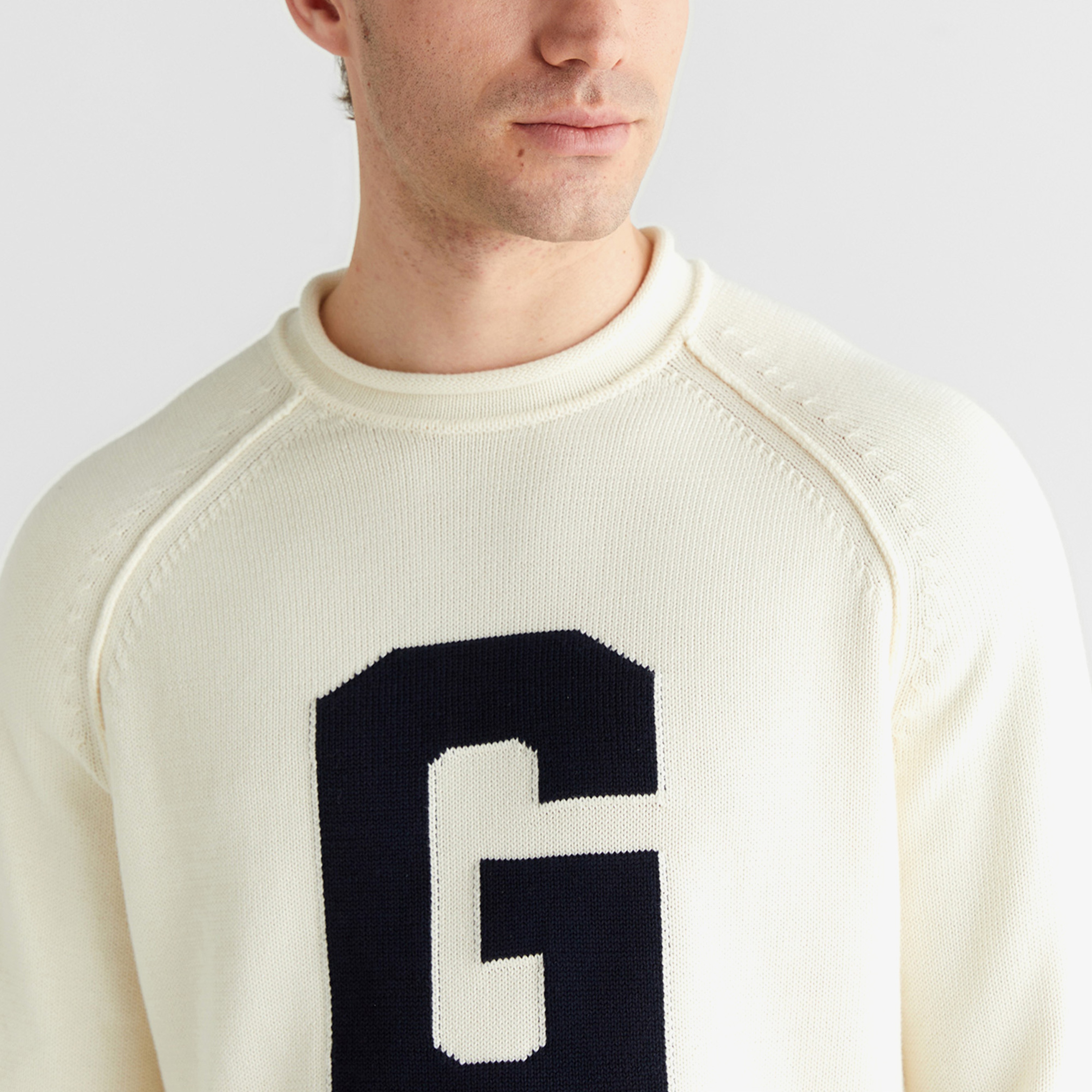 GANT Erkek Krem Regular Fit Bisiklet Yaka Triko