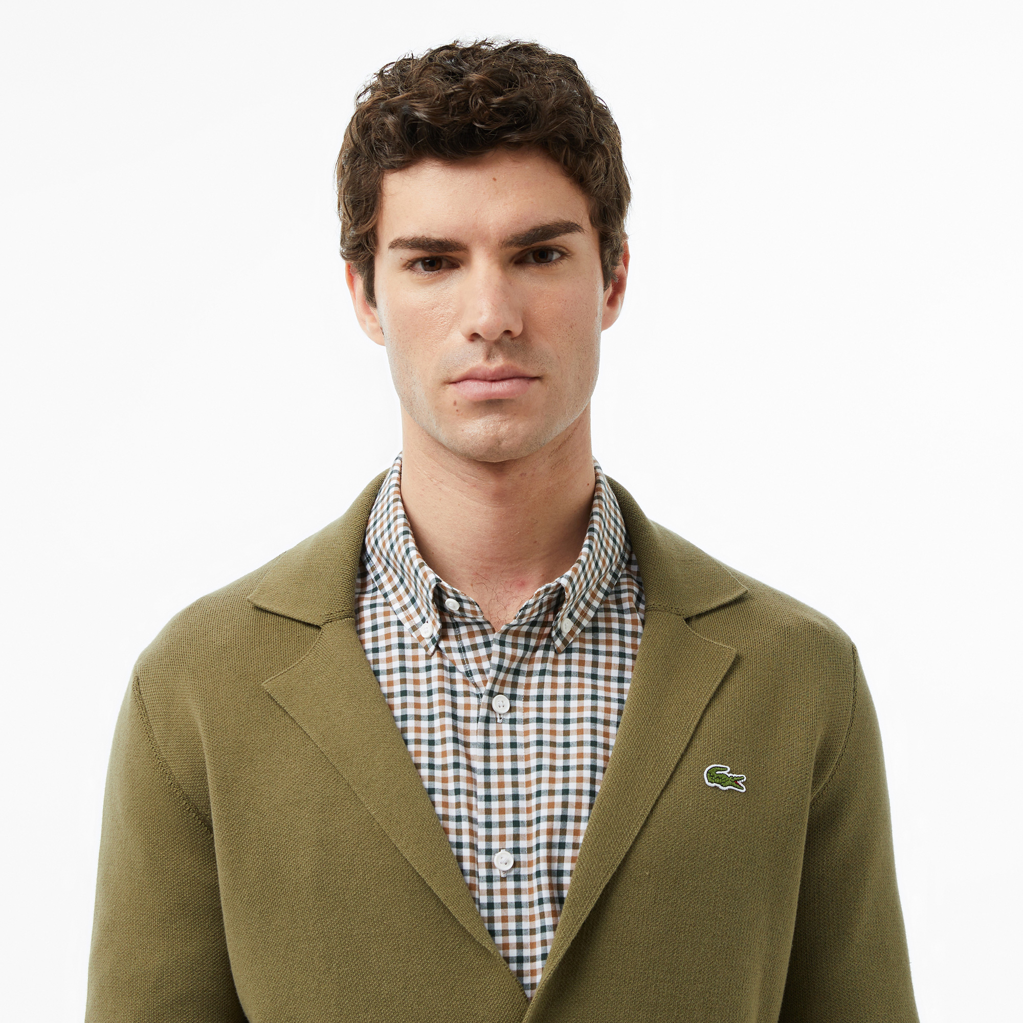 Lacoste Erkek Classic Fit V Yaka Haki Kazak