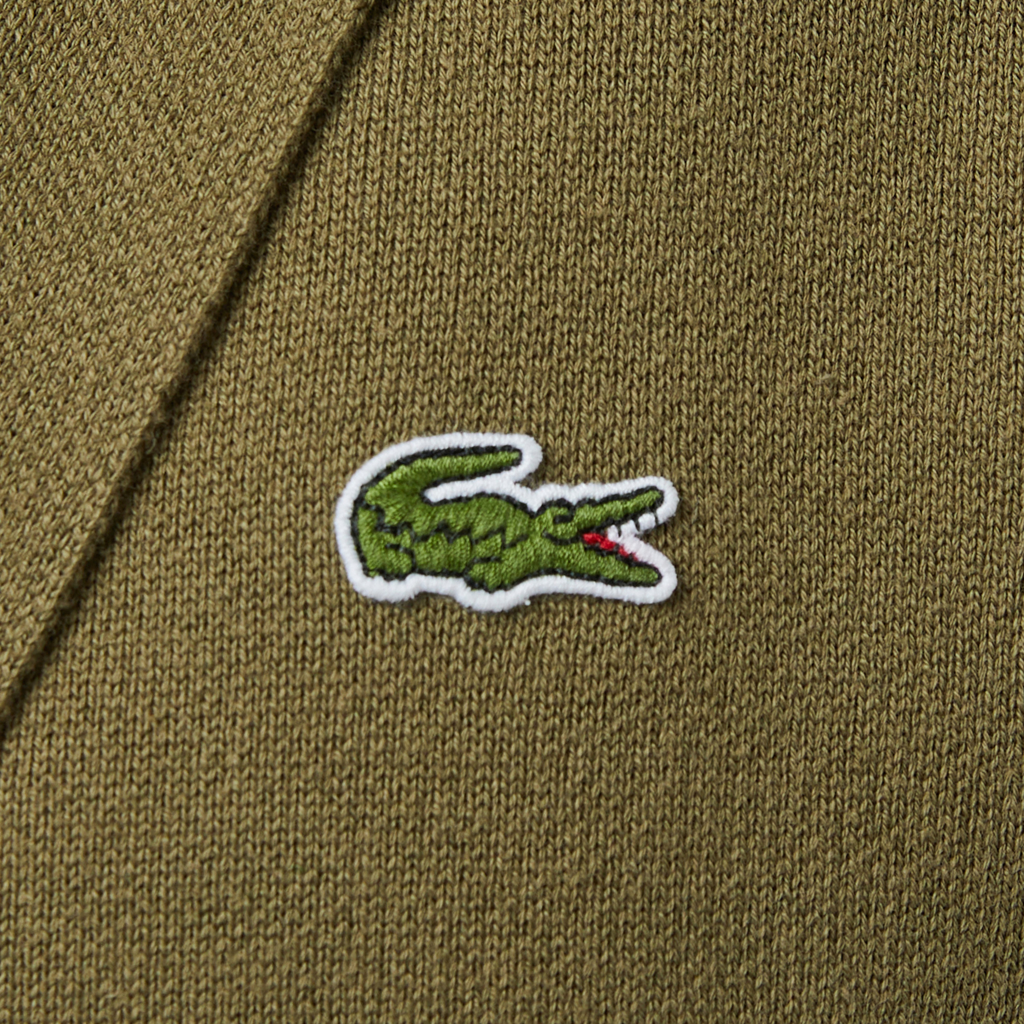 Lacoste Erkek Classic Fit V Yaka Haki Kazak