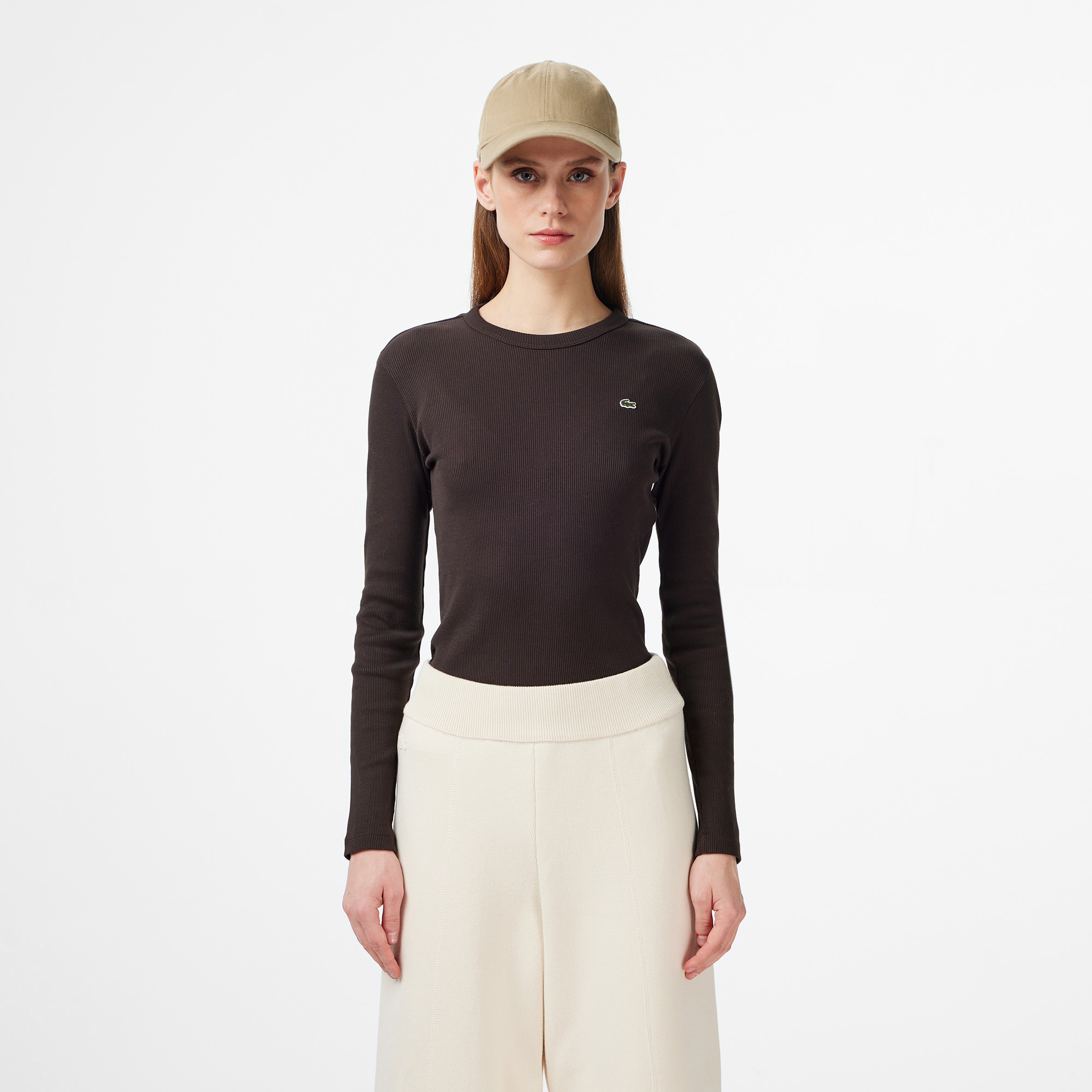 Lacoste Regular Fit Kadın Gri T-Shirt