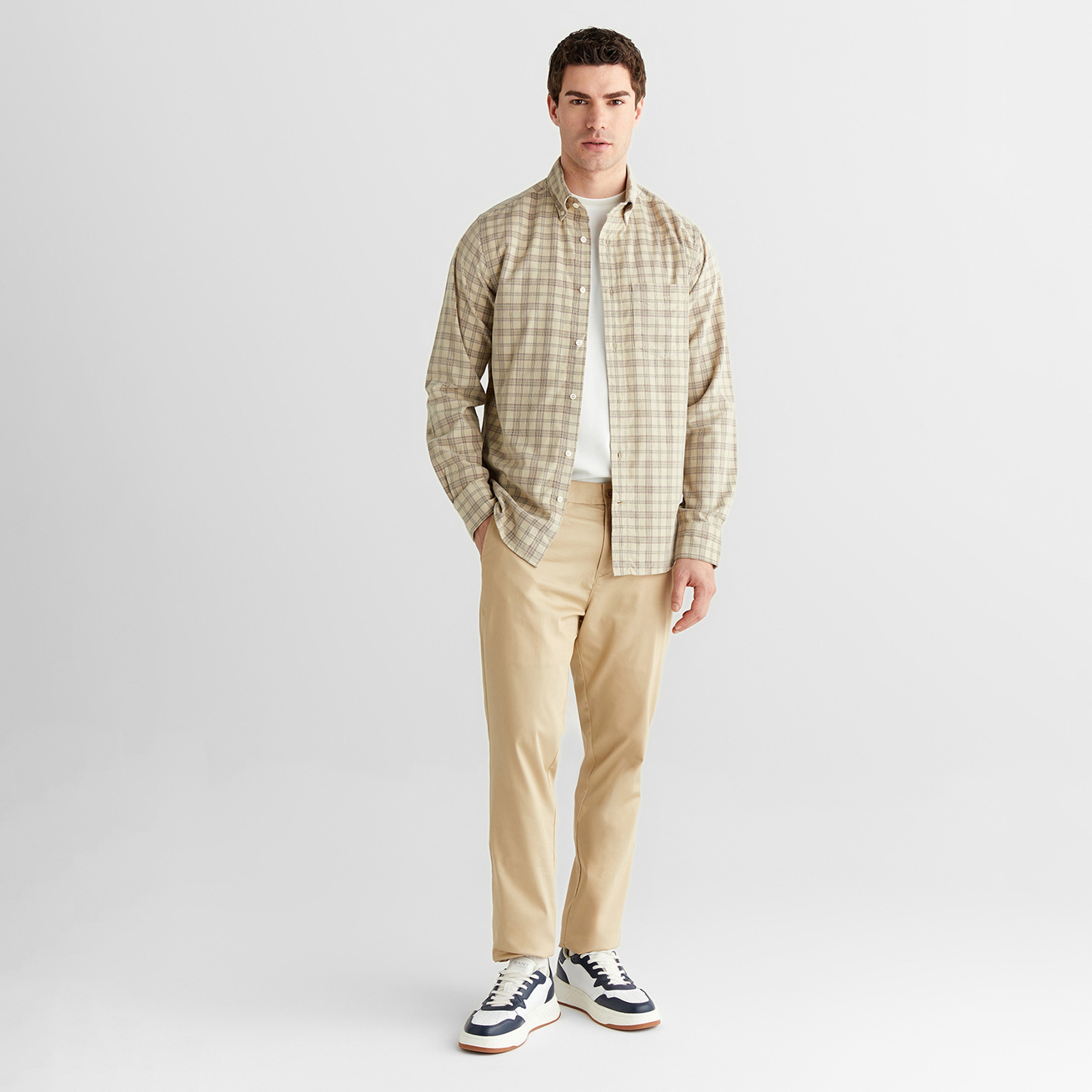 GANT Erkek Bej Regular Fit Düğmeli Gömlek