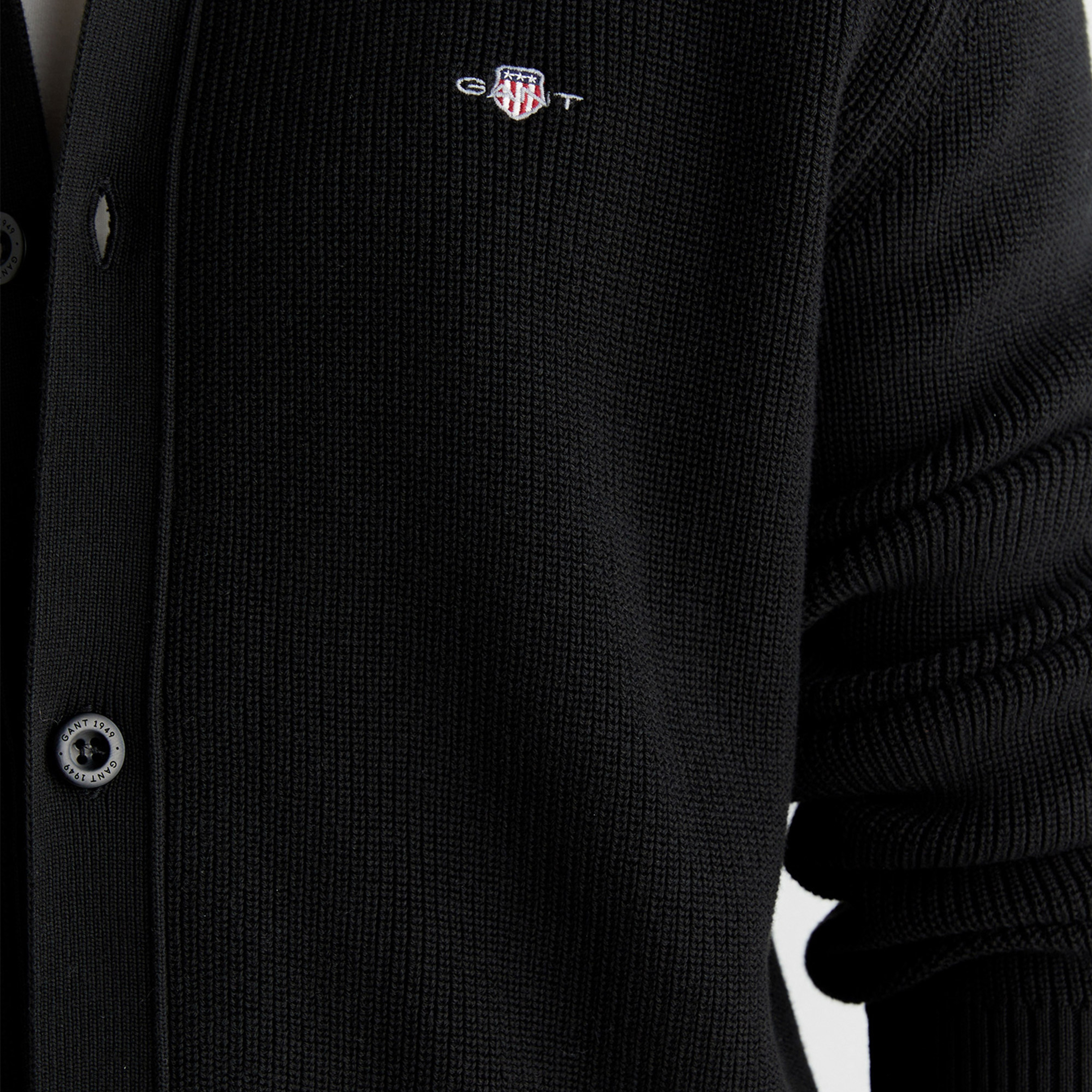 GANT Erkek Siyah Regular Fit Düğmeli Hırka