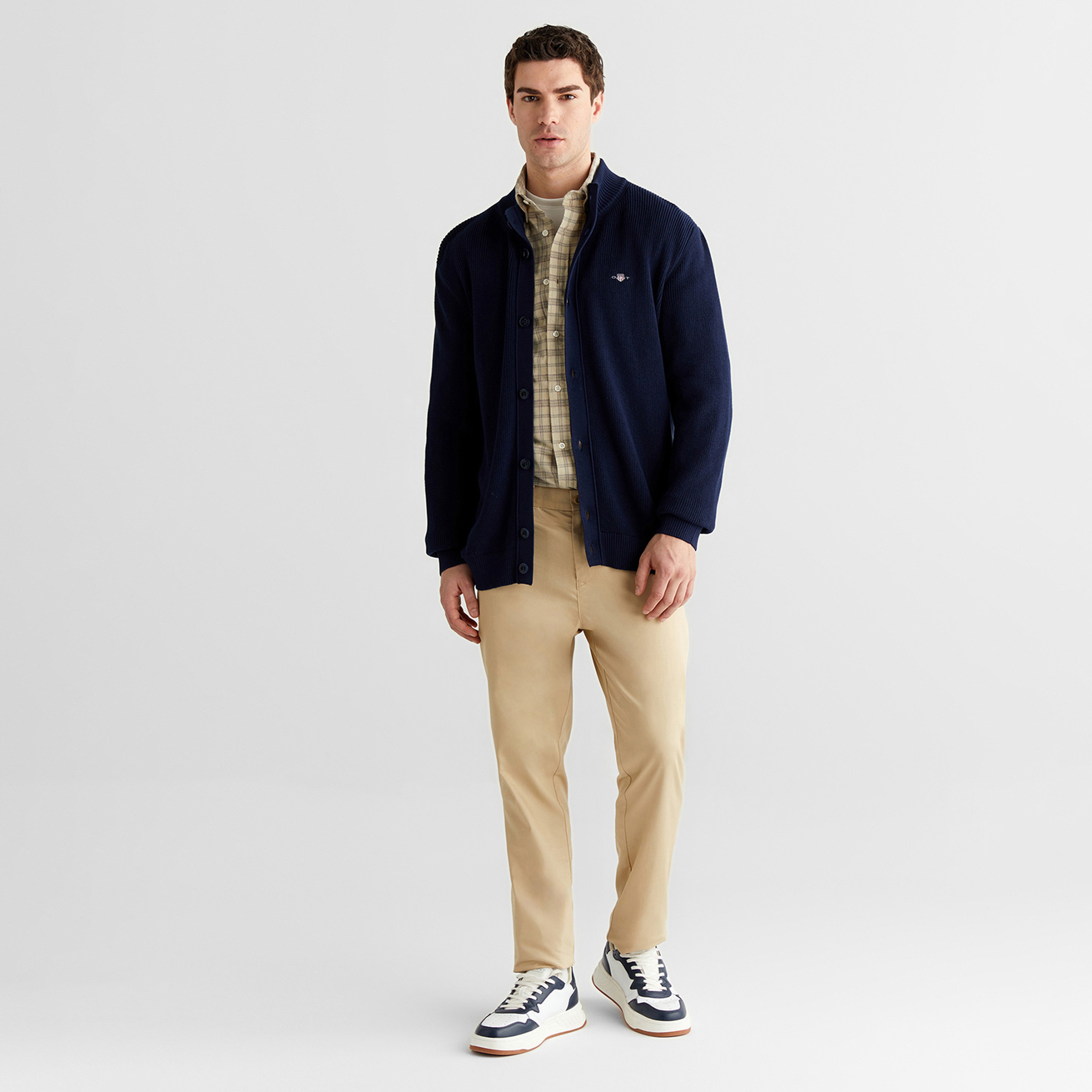 GANT Erkek Lacivert Regular Fit Düğmeli Hırka