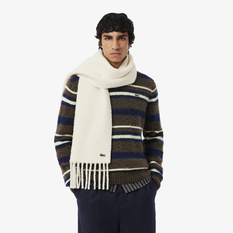 Lacoste Unisex Krem Atkı