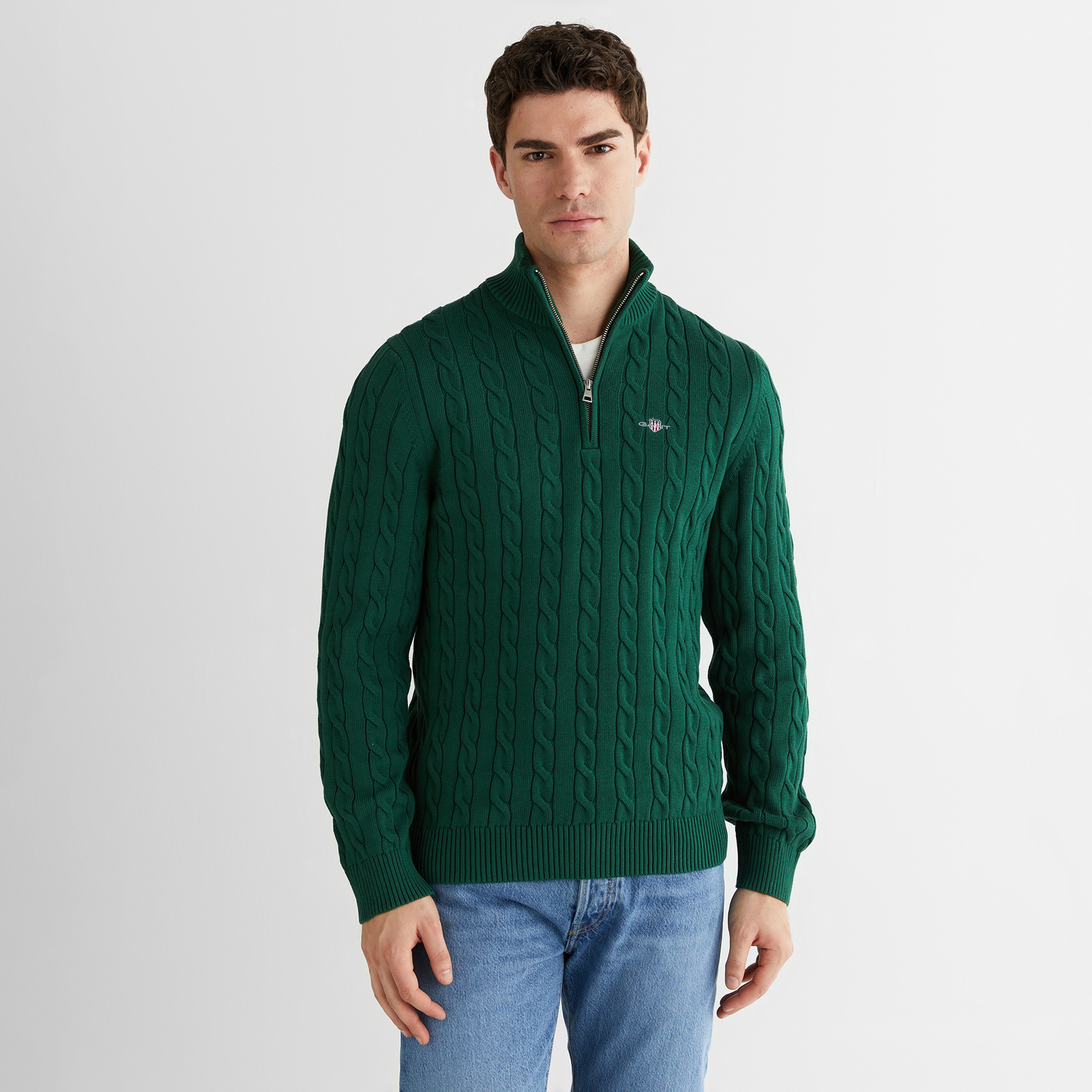 GANT Erkek Yeşil Regular Fit Kazak