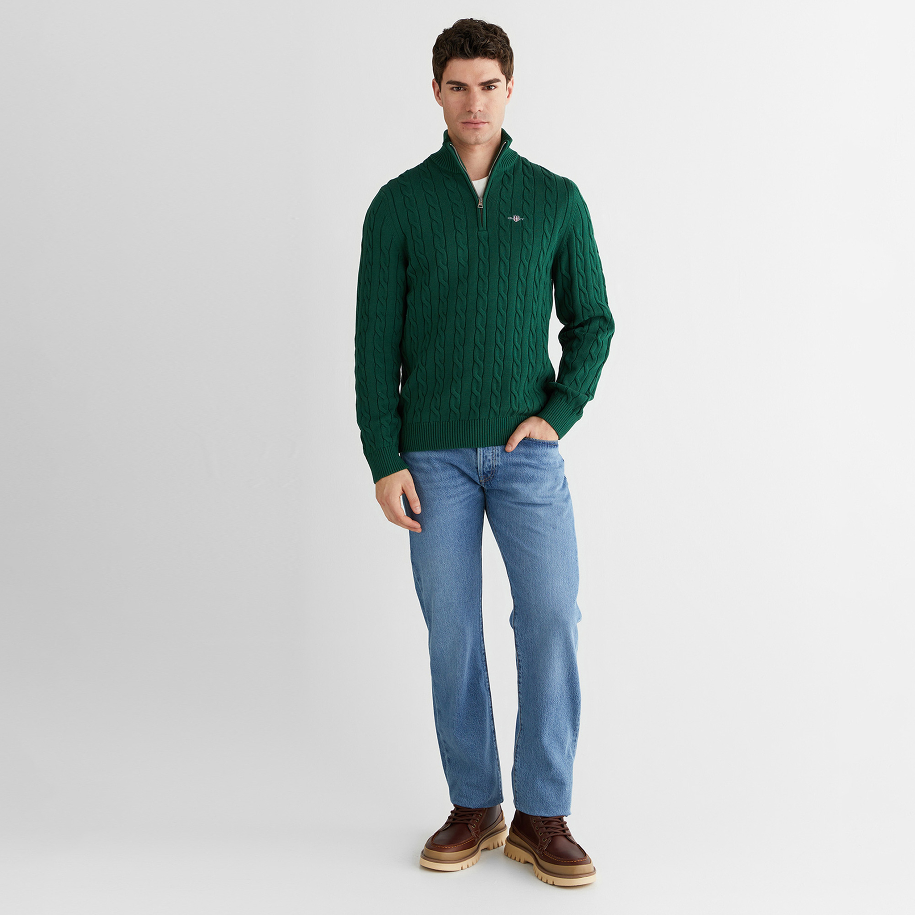 GANT Erkek Yeşil Regular Fit Kazak