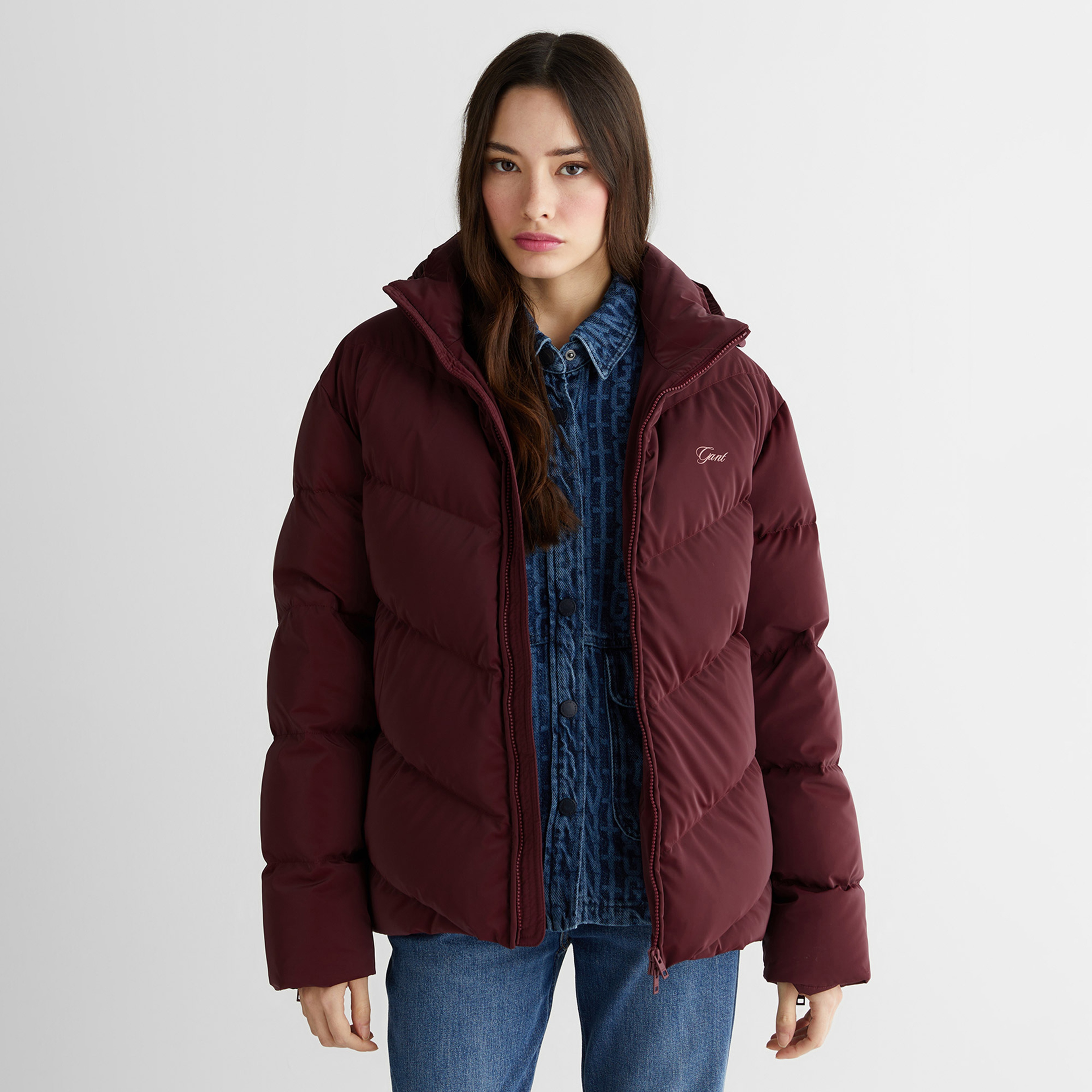 GANT Erkek Bordo Regular Fit Fermuarlı Mont