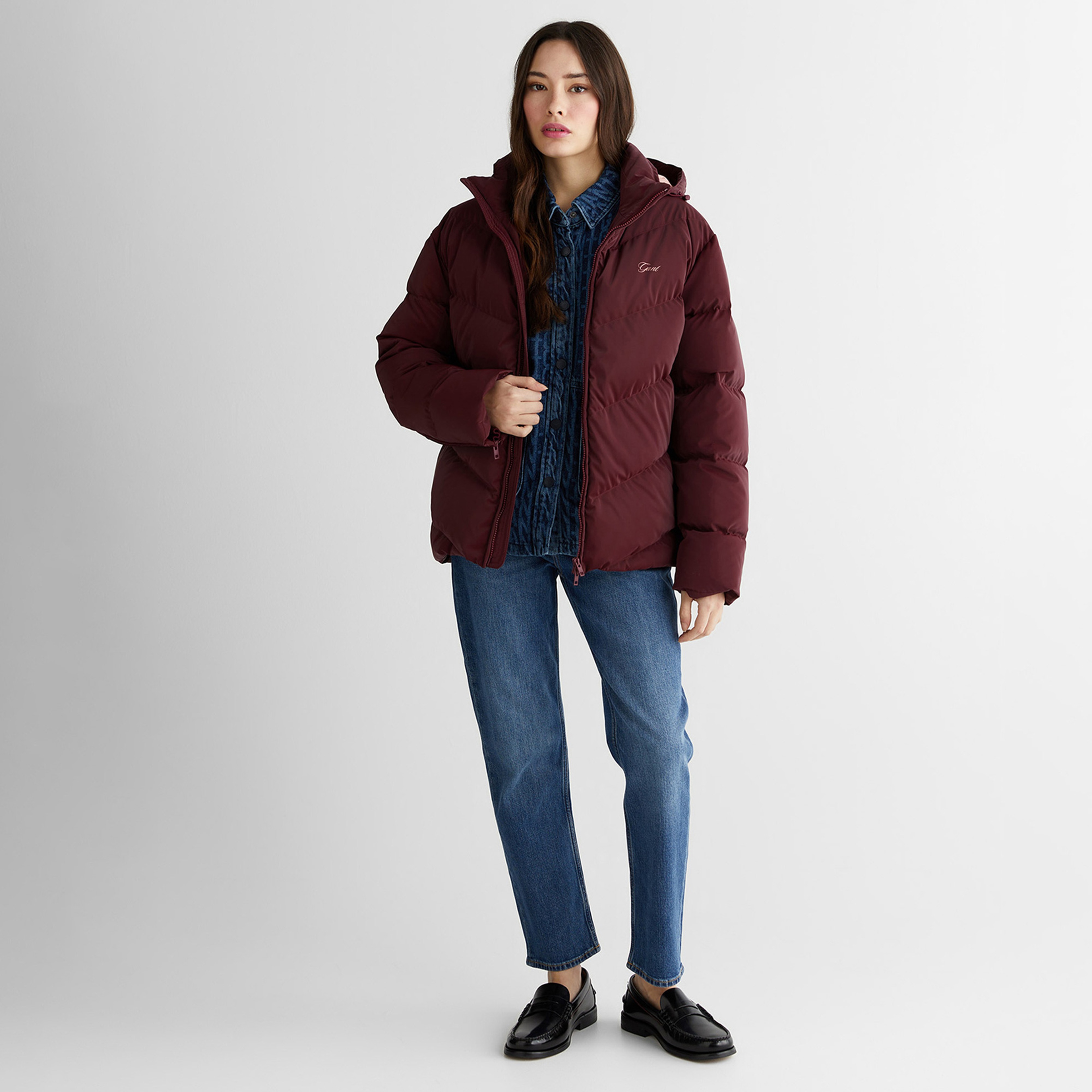 GANT Erkek Bordo Regular Fit Fermuarlı Mont