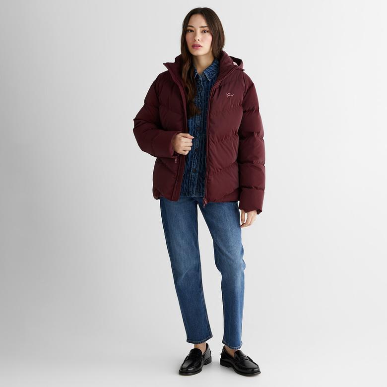 GANT Kadın Bordo Regular Fit Fermuarlı Mont