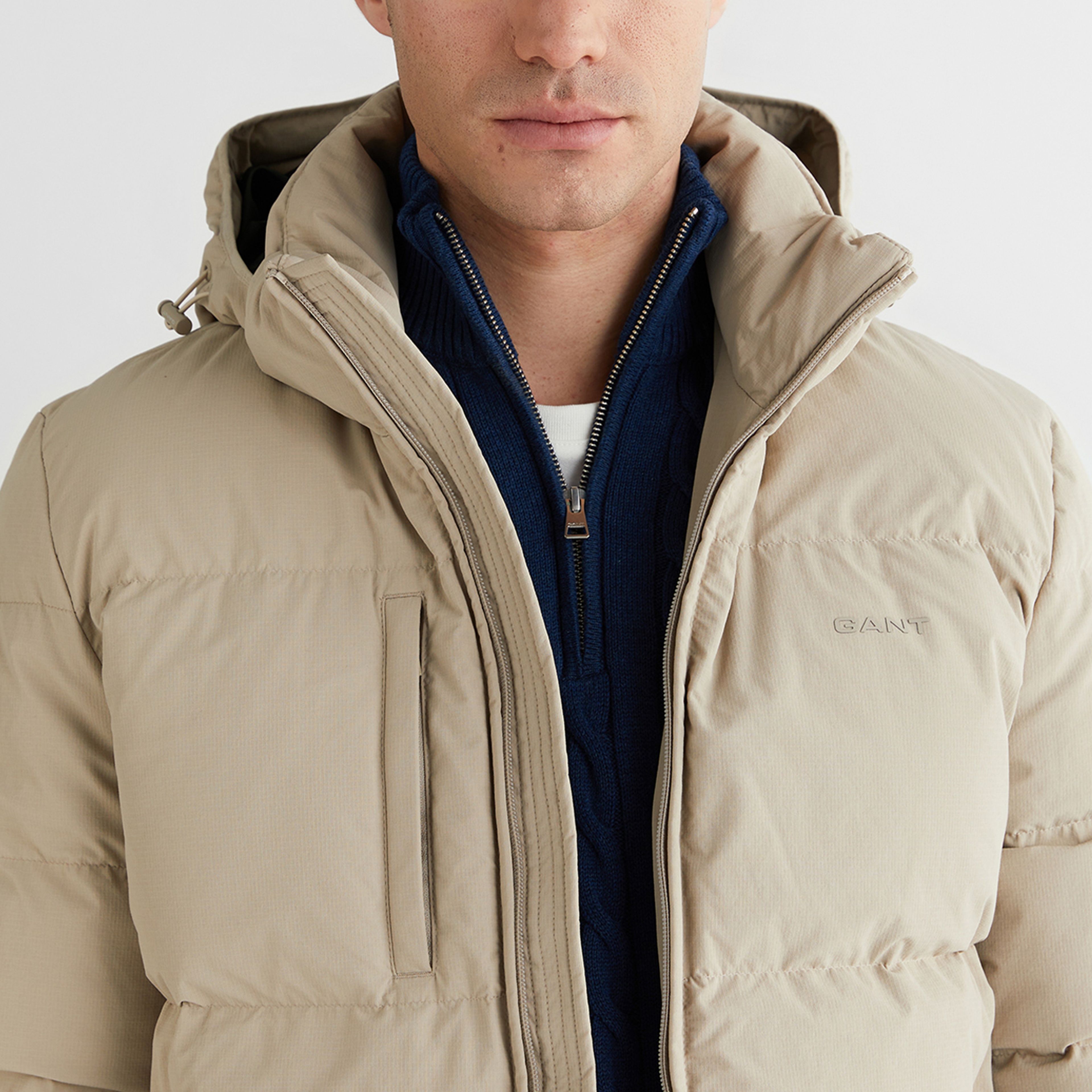 GANT Erkek Bej Regular Fit Fermuarlı Mont