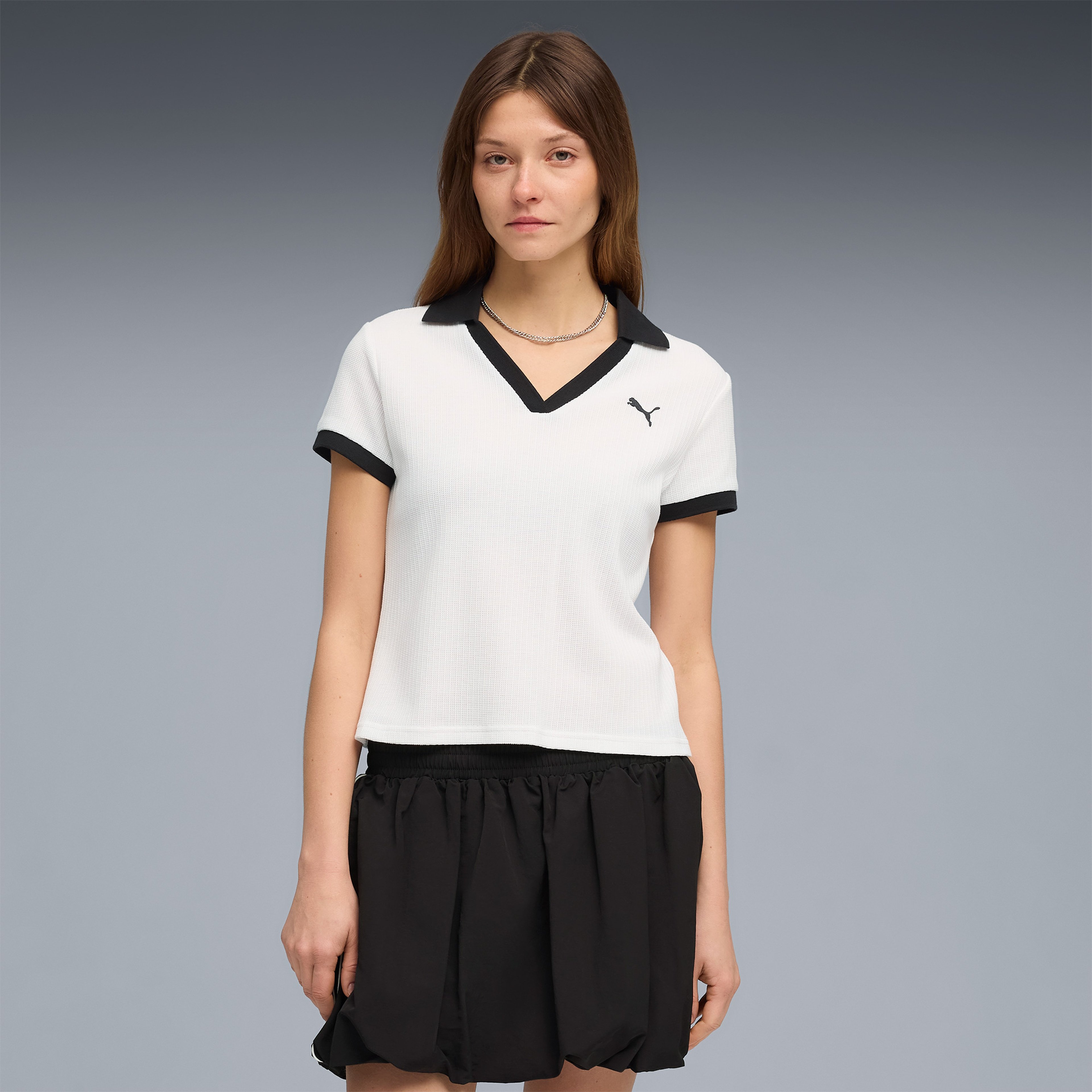 Puma Wardrobe Essentials Kadın Beyaz Polo