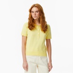 Nautica Kadın Sarı Regular Fit Triko Polo Yaka T-Shirt