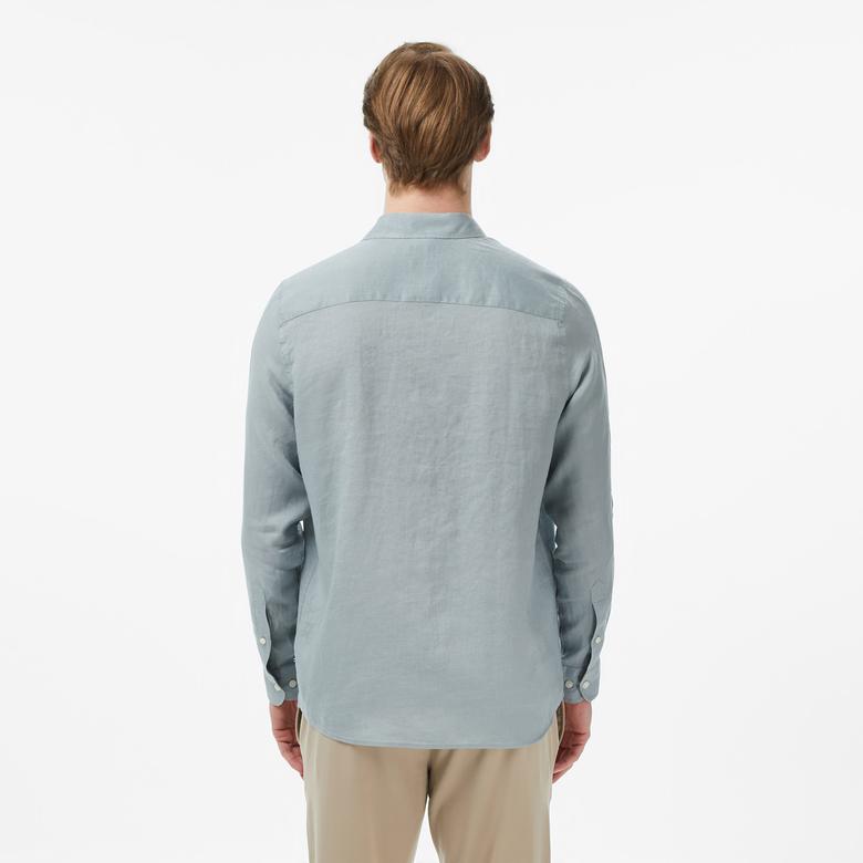 Nautica Erkek Yeşil Regular Fit Keten Gömlek