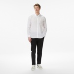 Nautica Erkek Beyaz Regular Fit Keten Gömlek