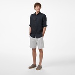 Nautica Erkek Siyah Regular Fit Keten Gömlek