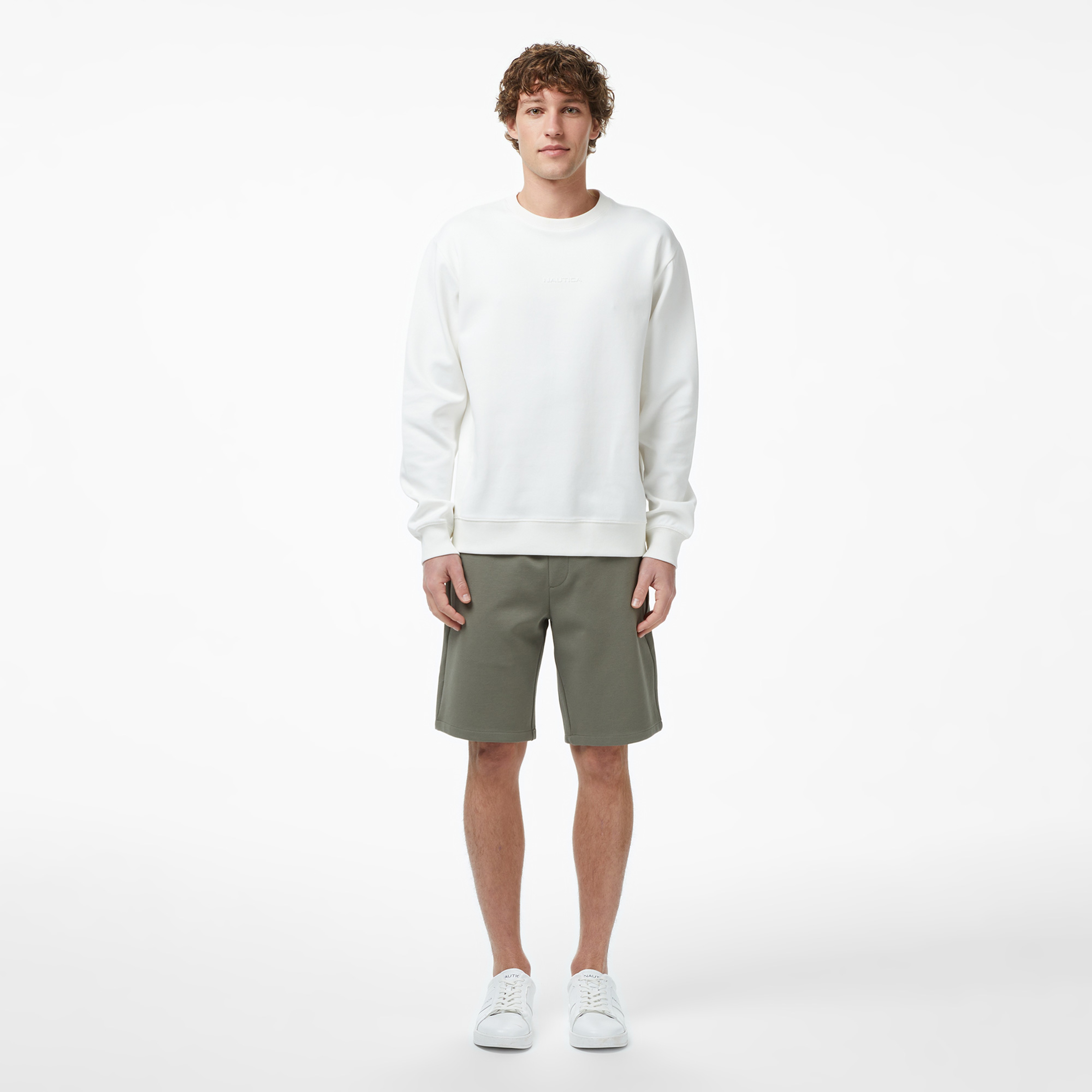 Nautica Erkek Krem Regular Fit Sweatshirt