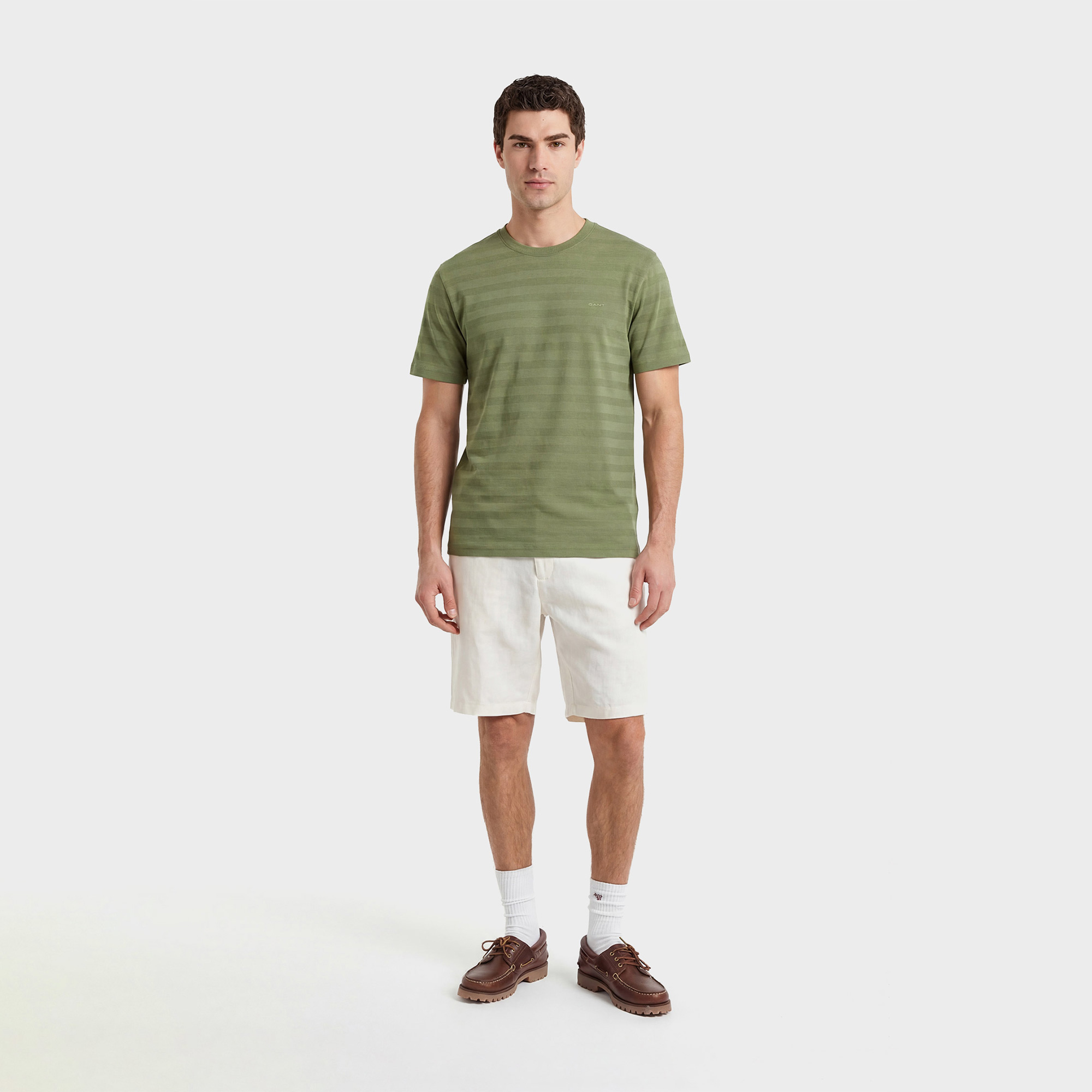 GANT Erkek Yeşil Bisiklet Yaka Regular Fit T-Shirt