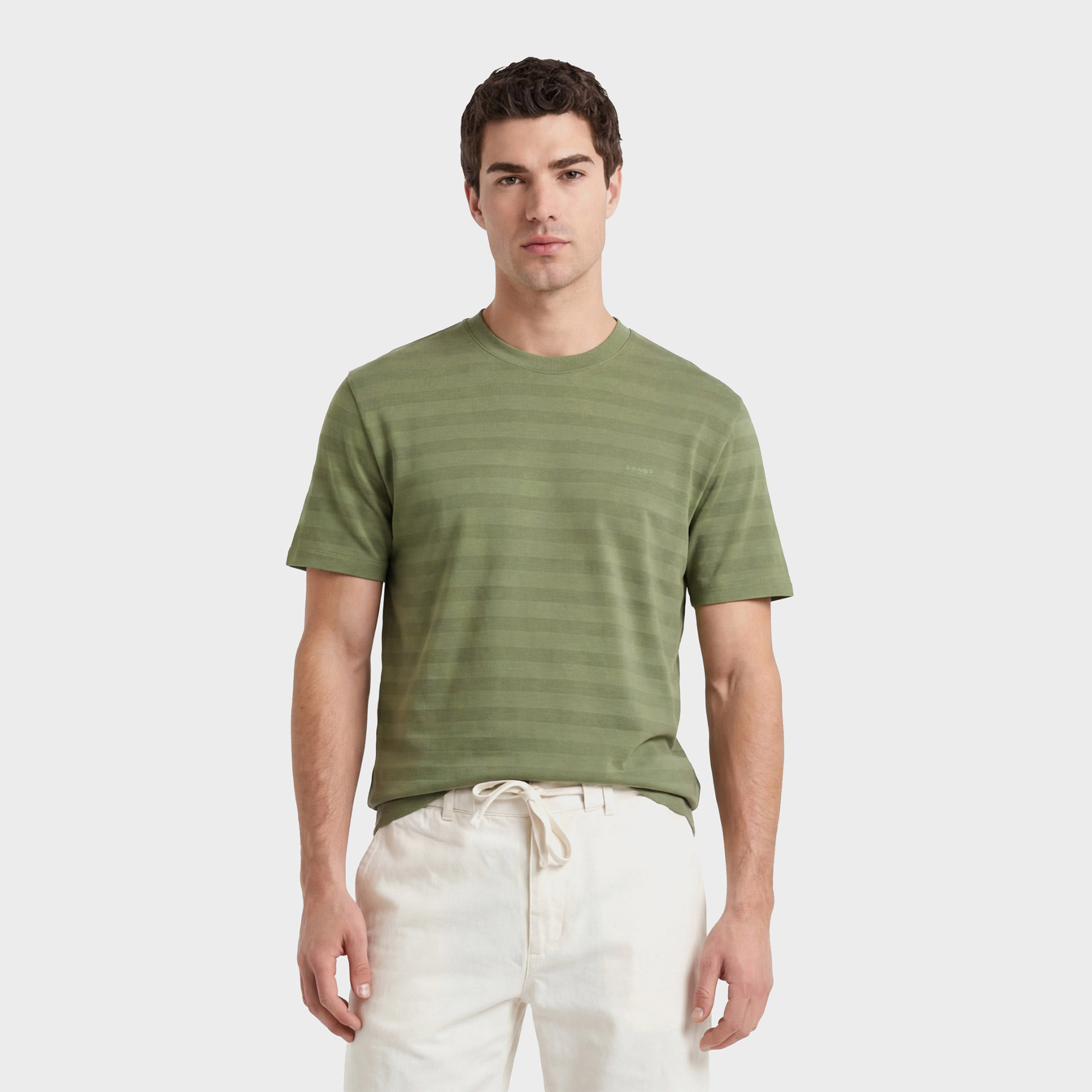 GANT Erkek Yeşil Bisiklet Yaka Regular Fit T-Shirt