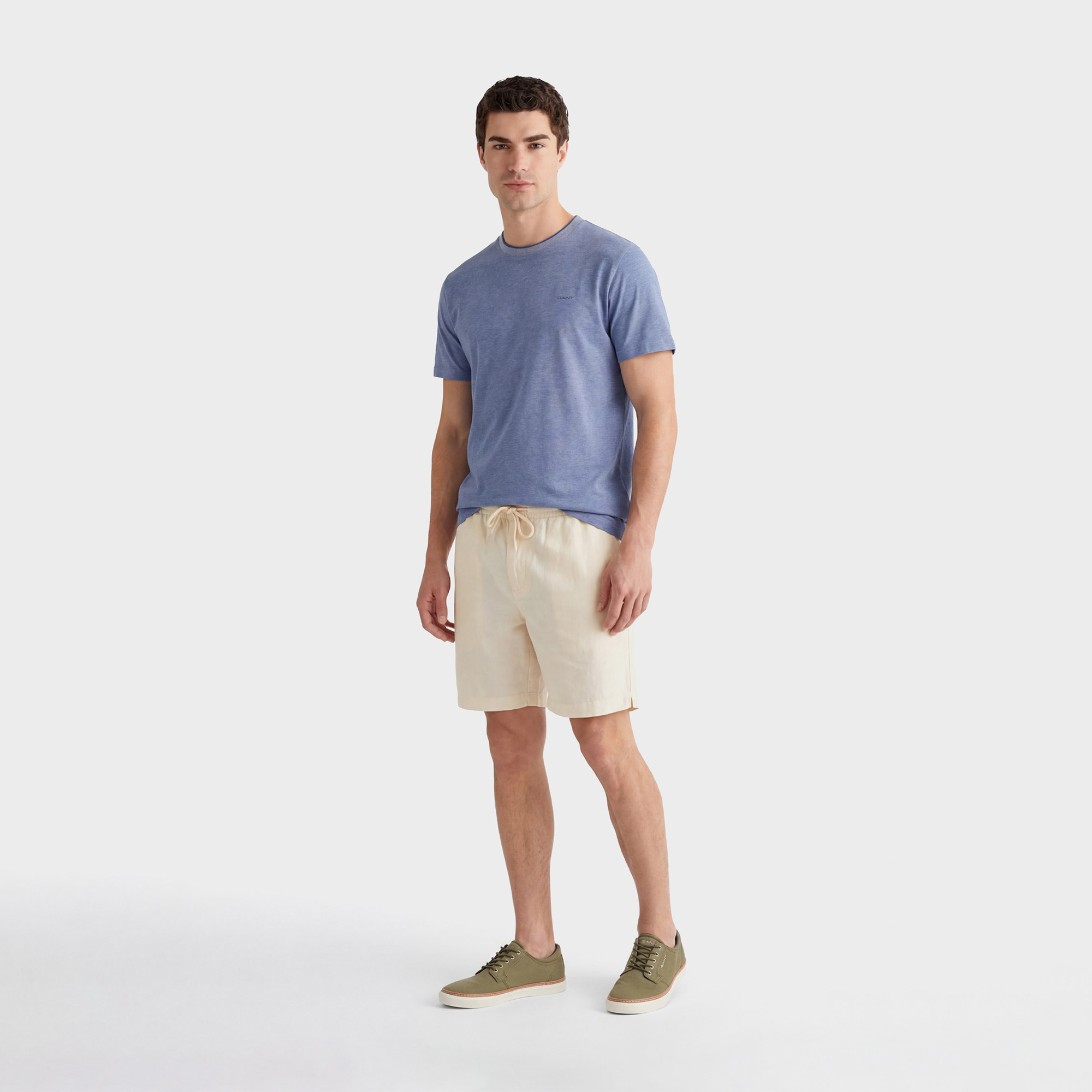 GANT Erkek Mavi Bisiklet Yaka Regular Fit T-Shirt
