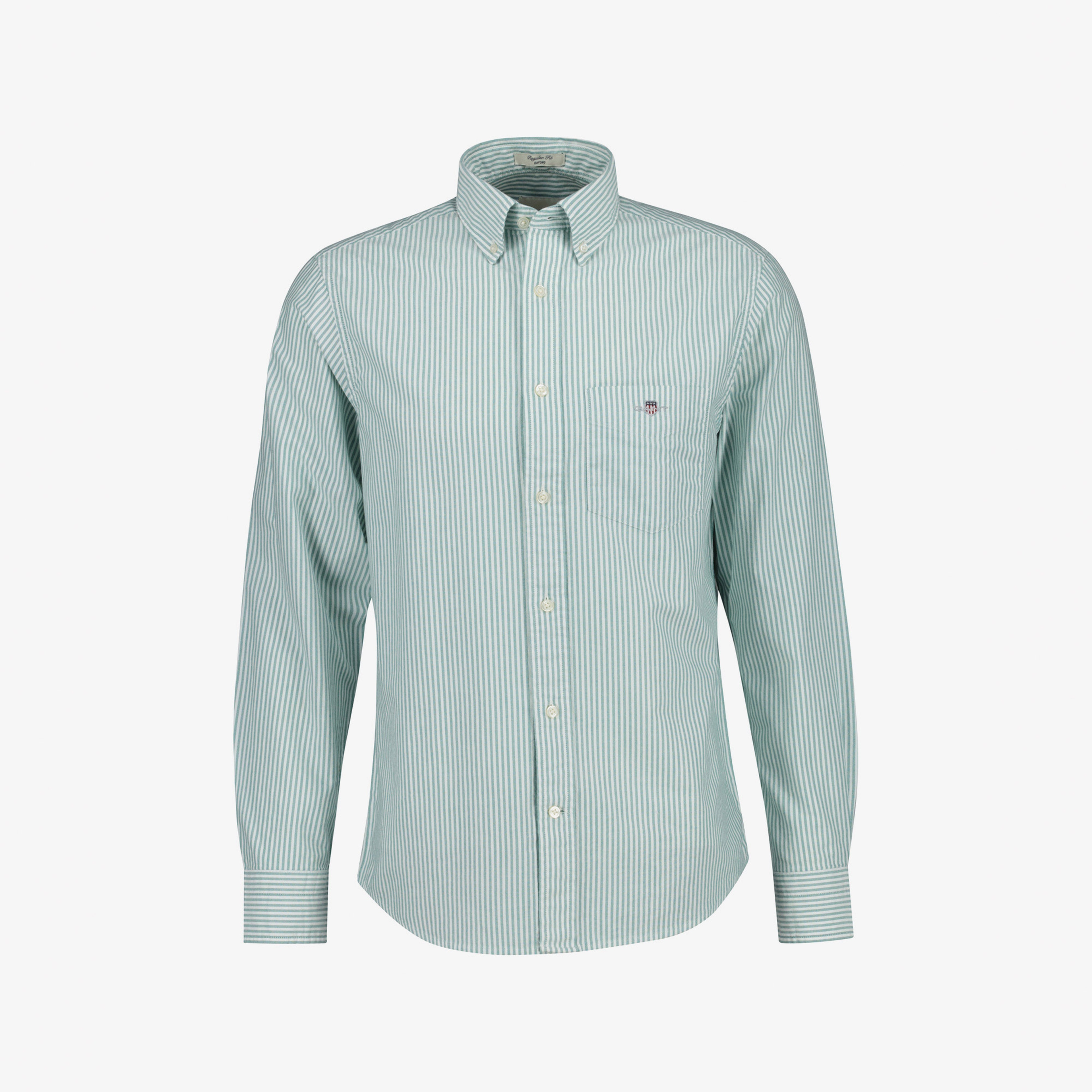 GANT Erkek Yeşil Regular Fit Çizgili Logolu Gömlek