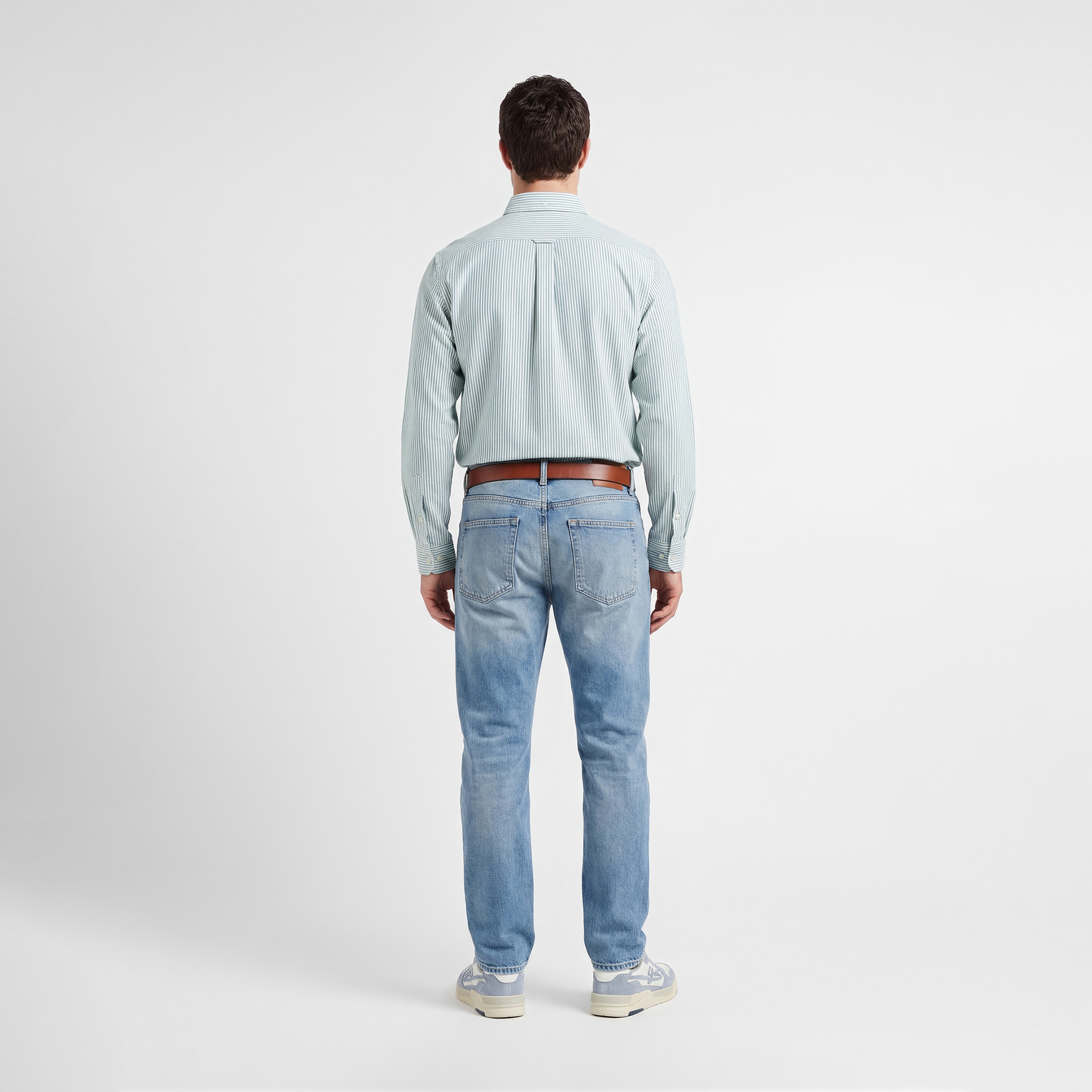 GANT Erkek Yeşil Regular Fit Çizgili Logolu Gömlek