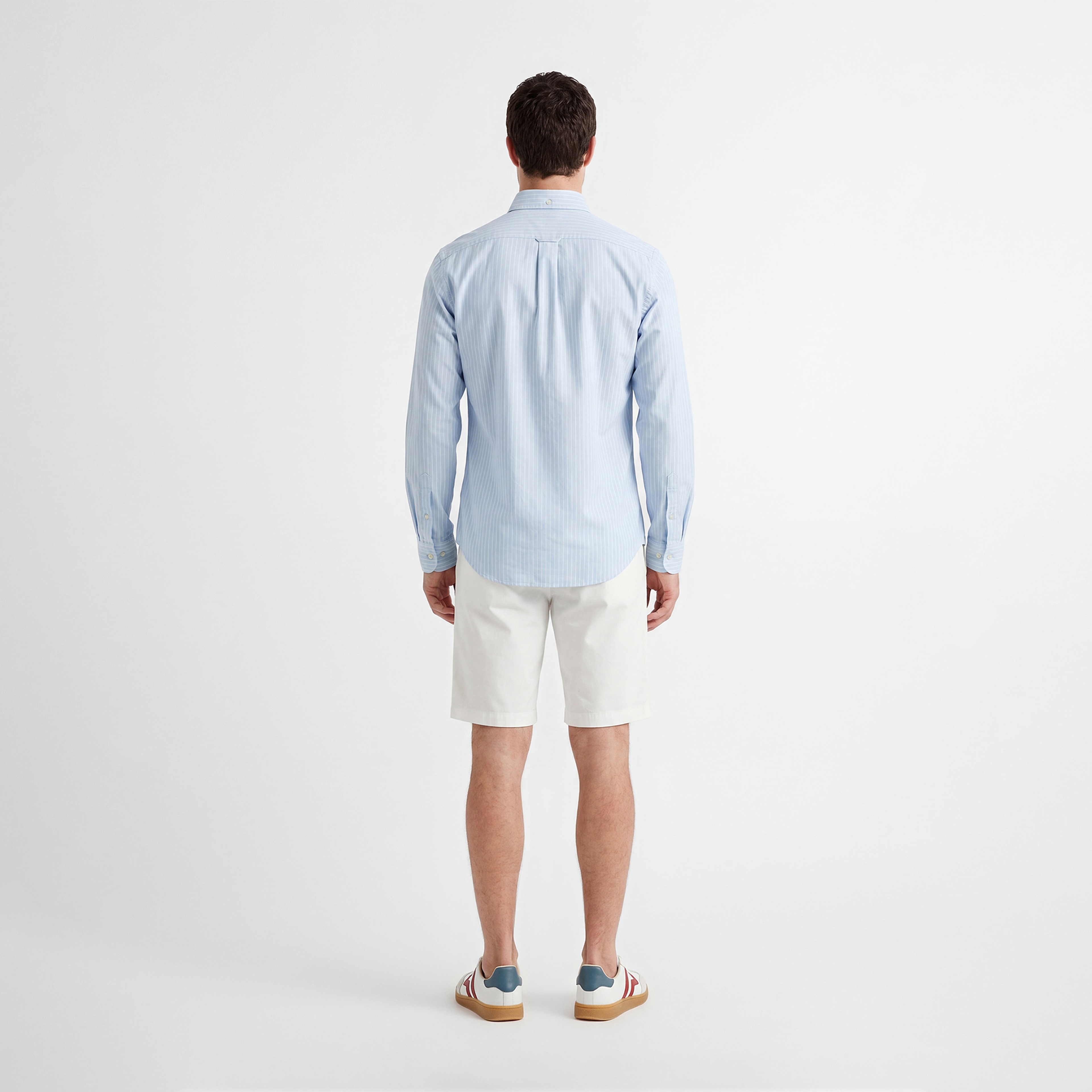 GANT Erkek Mavi Slim Fit Çizgili Logolu Gömlek