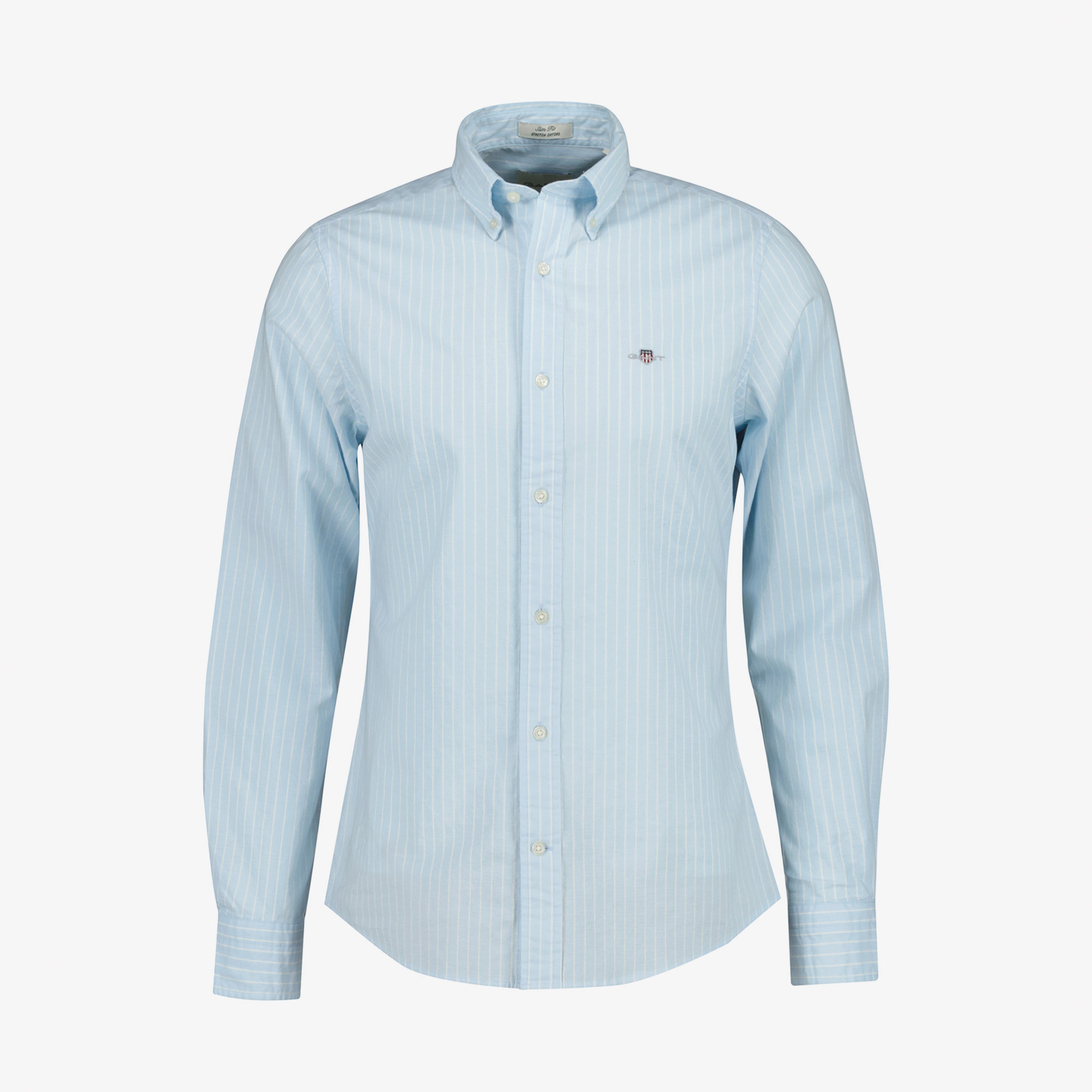 GANT Erkek Mavi Slim Fit Çizgili Logolu Gömlek