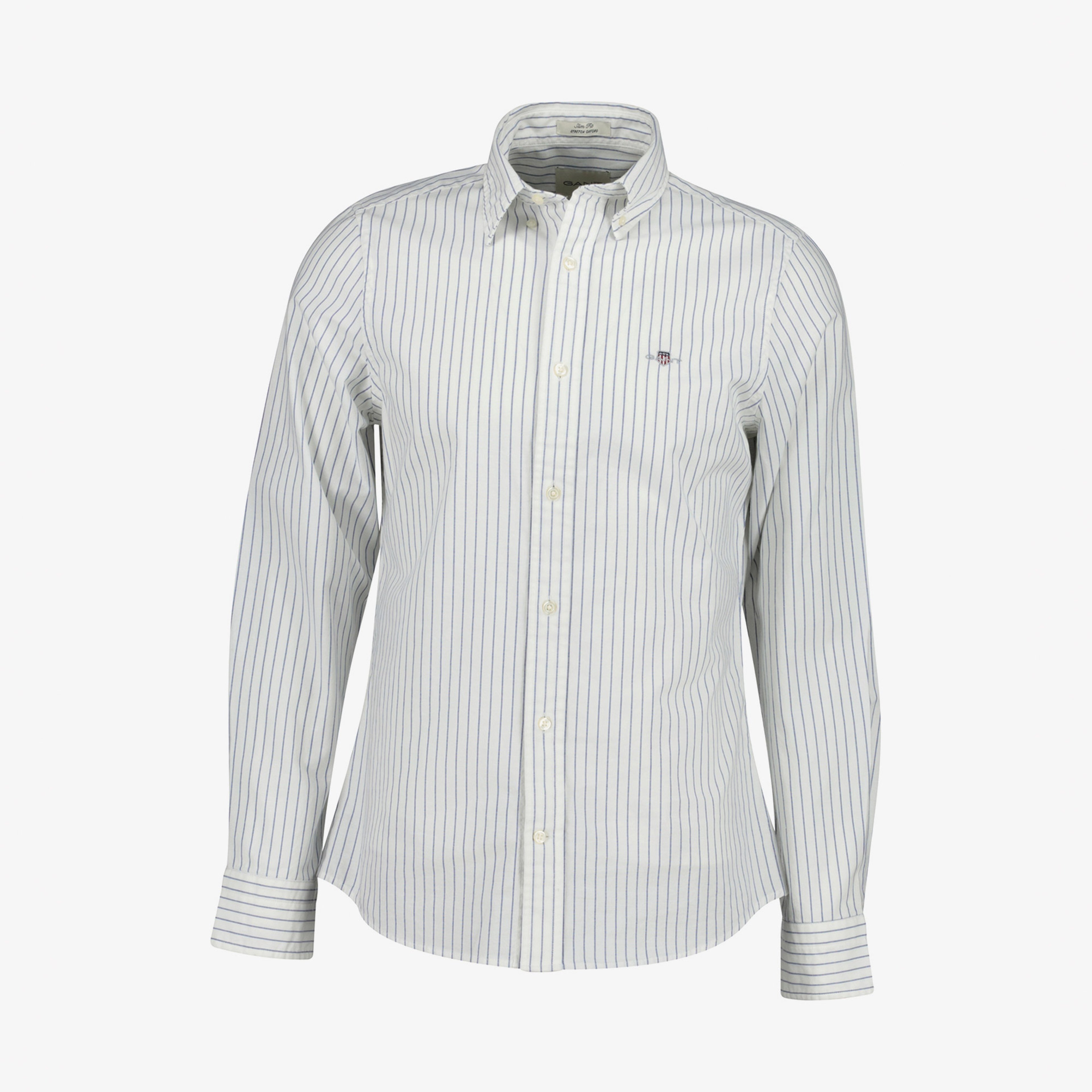 GANT Erkek Beyaz Slim Fit Çizgili Logolu Gömlek