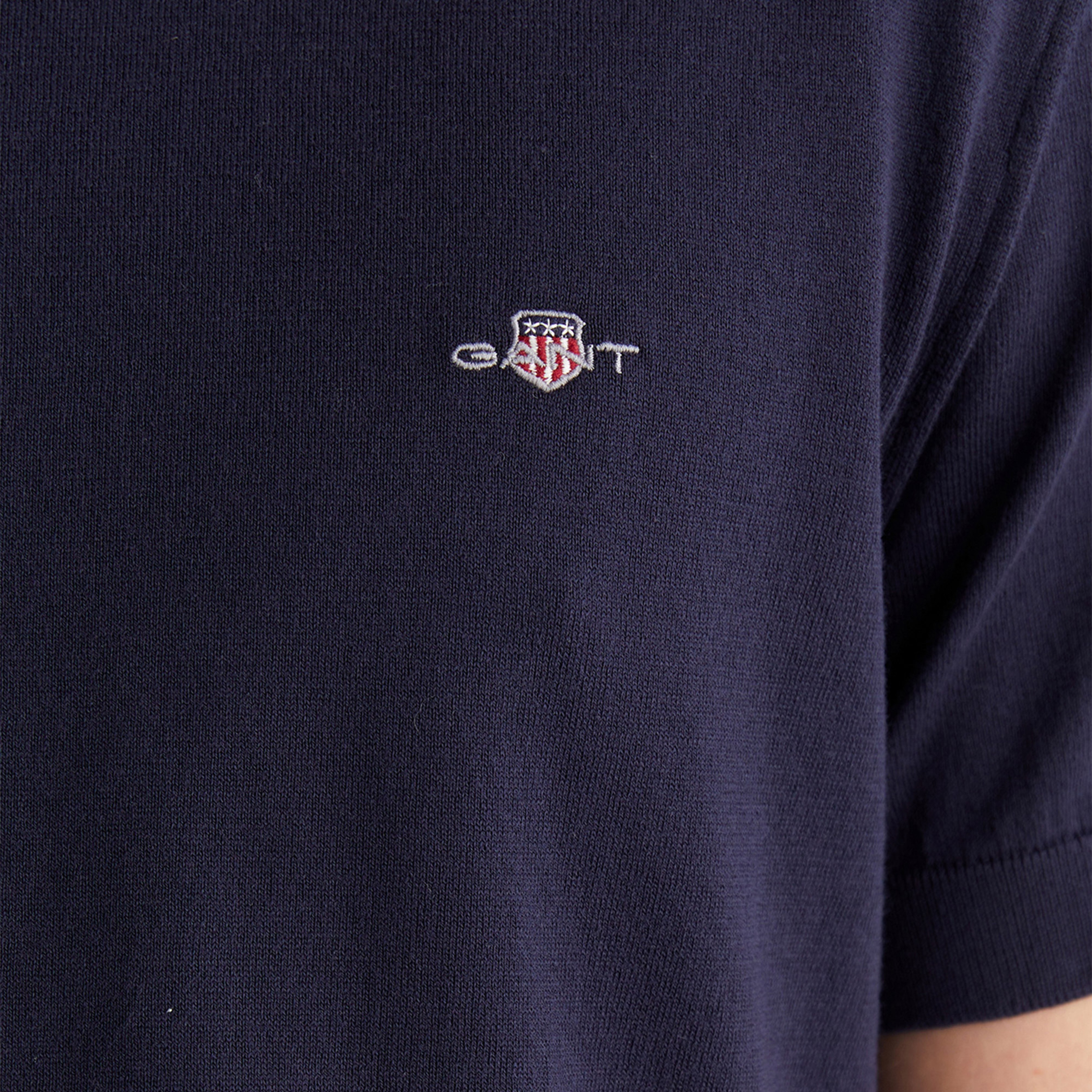GANT Erkek Lacivert Regular Fit Bisiklet Yaka Kısa Kollu T-Shirt