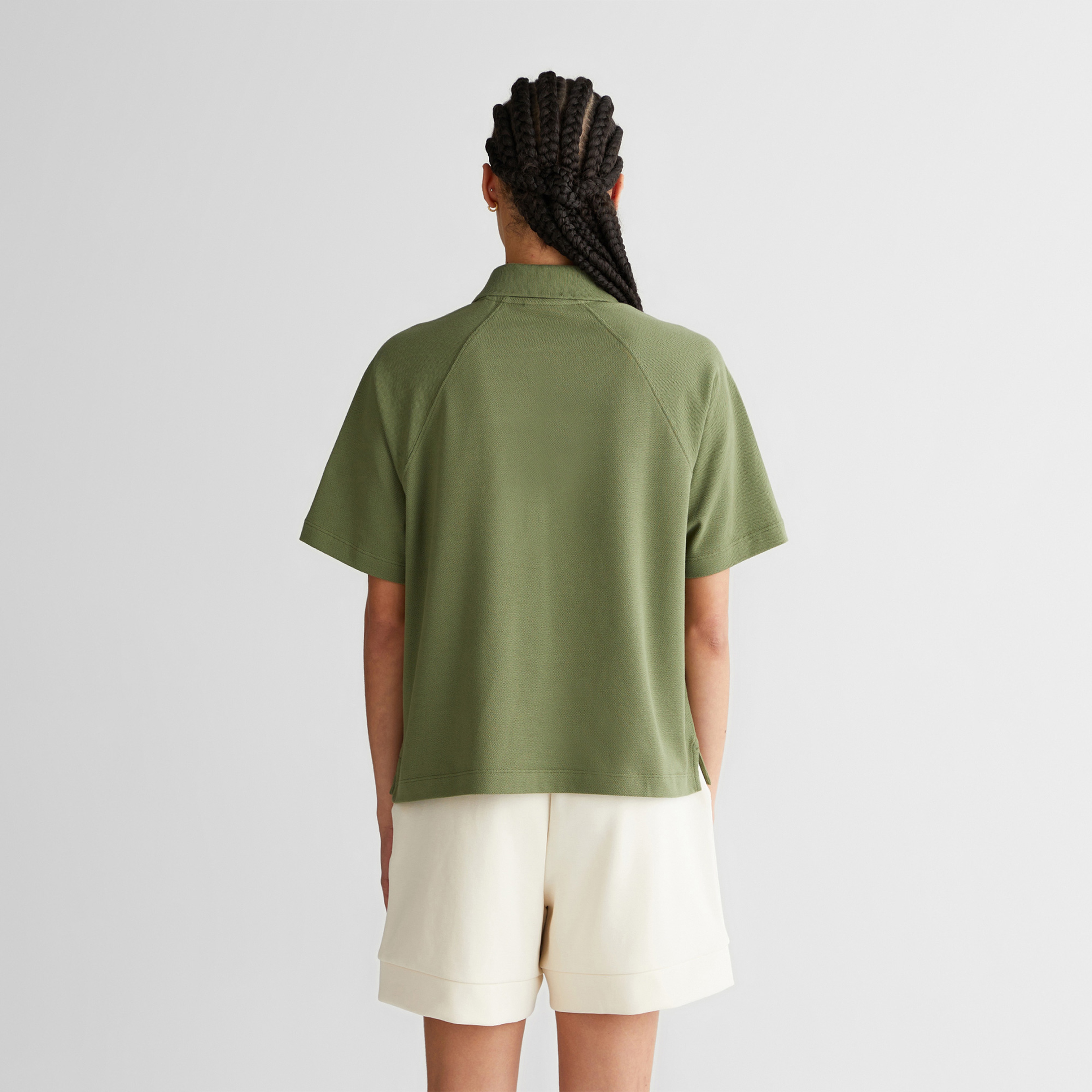 GANT Kadın Yeşil Regular Fit Yarım Fermuarlı Polo Yaka T-Shirt