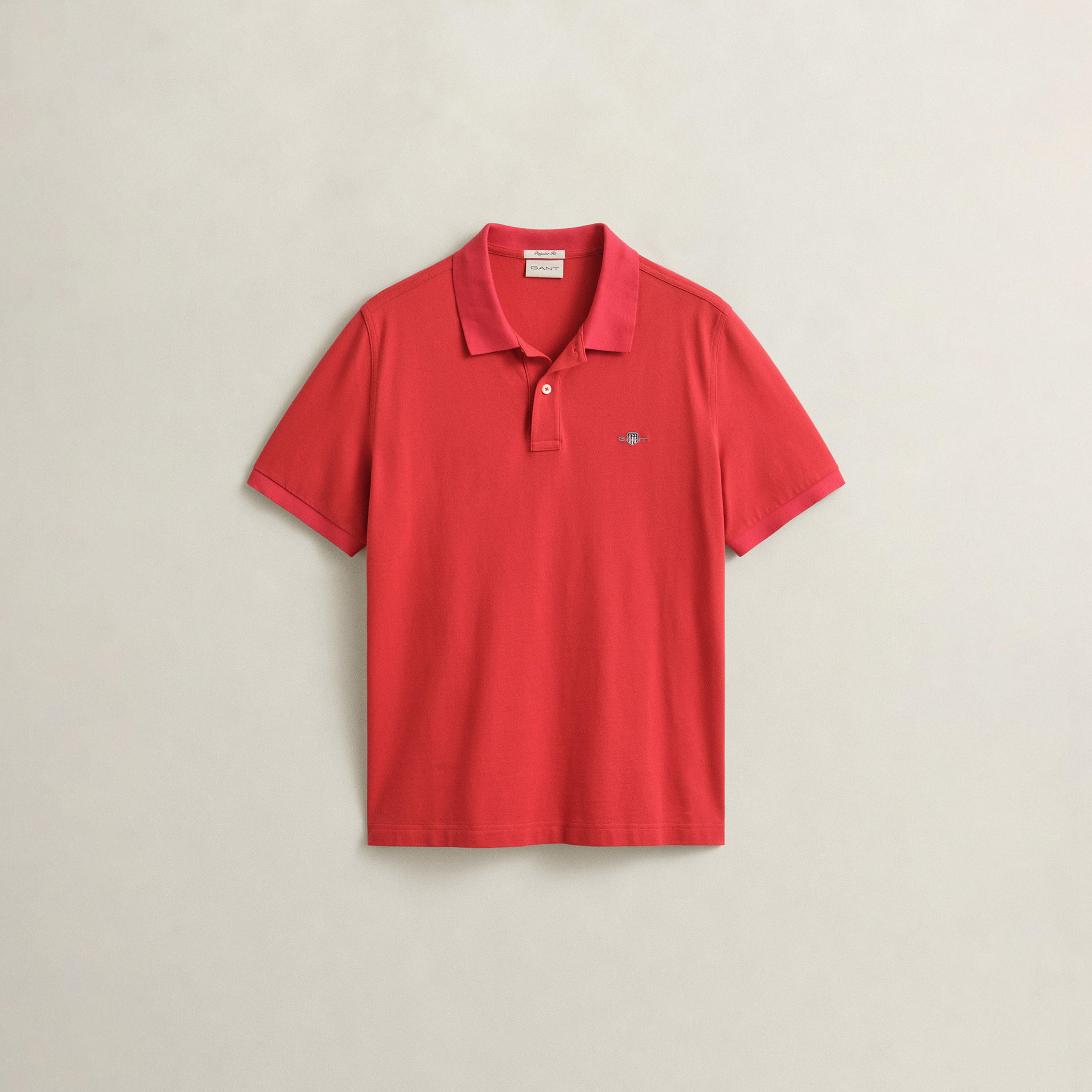 GANT Erkek Kırmızı Regular Fit Logolu Polo Yaka T-Shirt