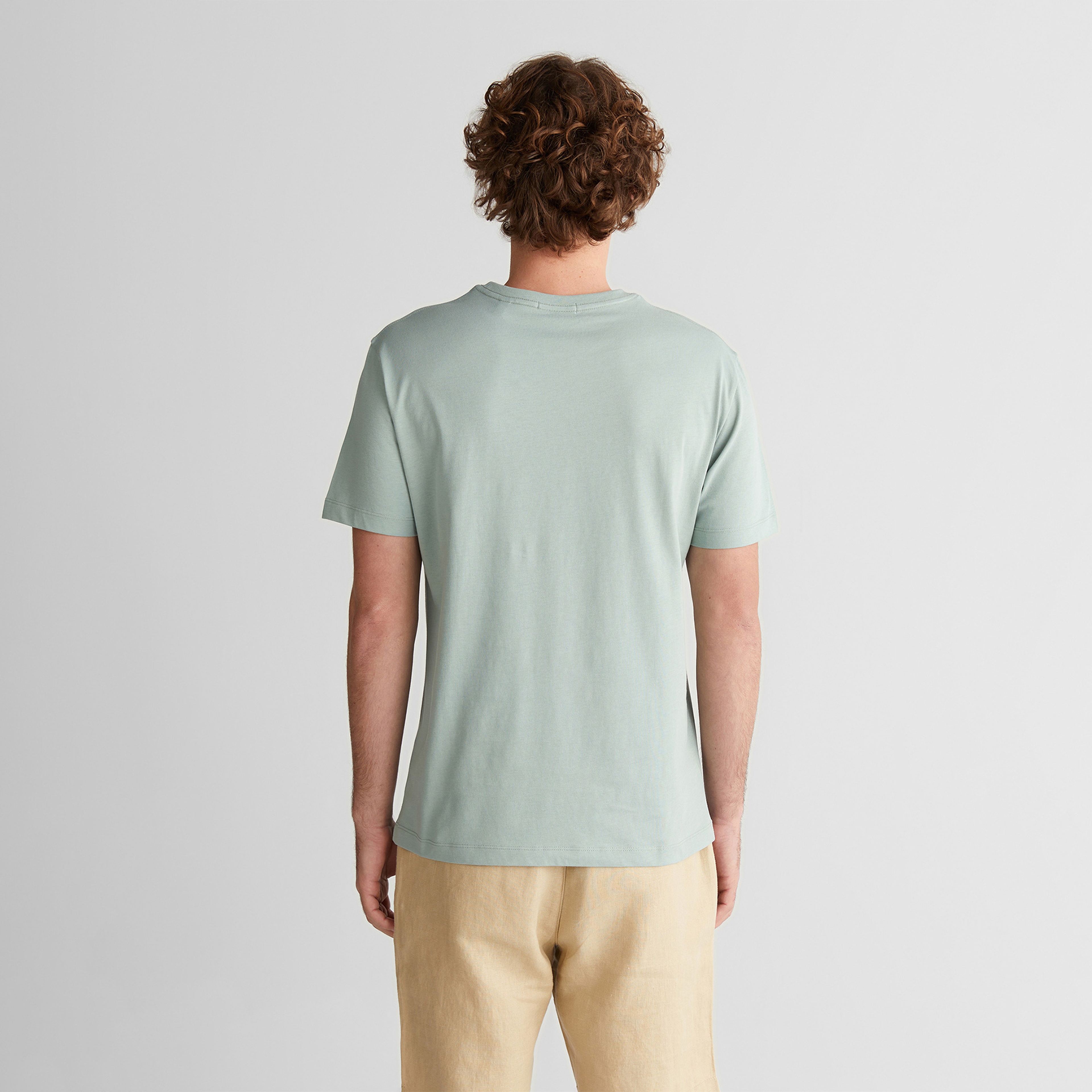 GANT Erkek Yeşil Bisiklet Yaka Regular Fit Logolu T-Shirt