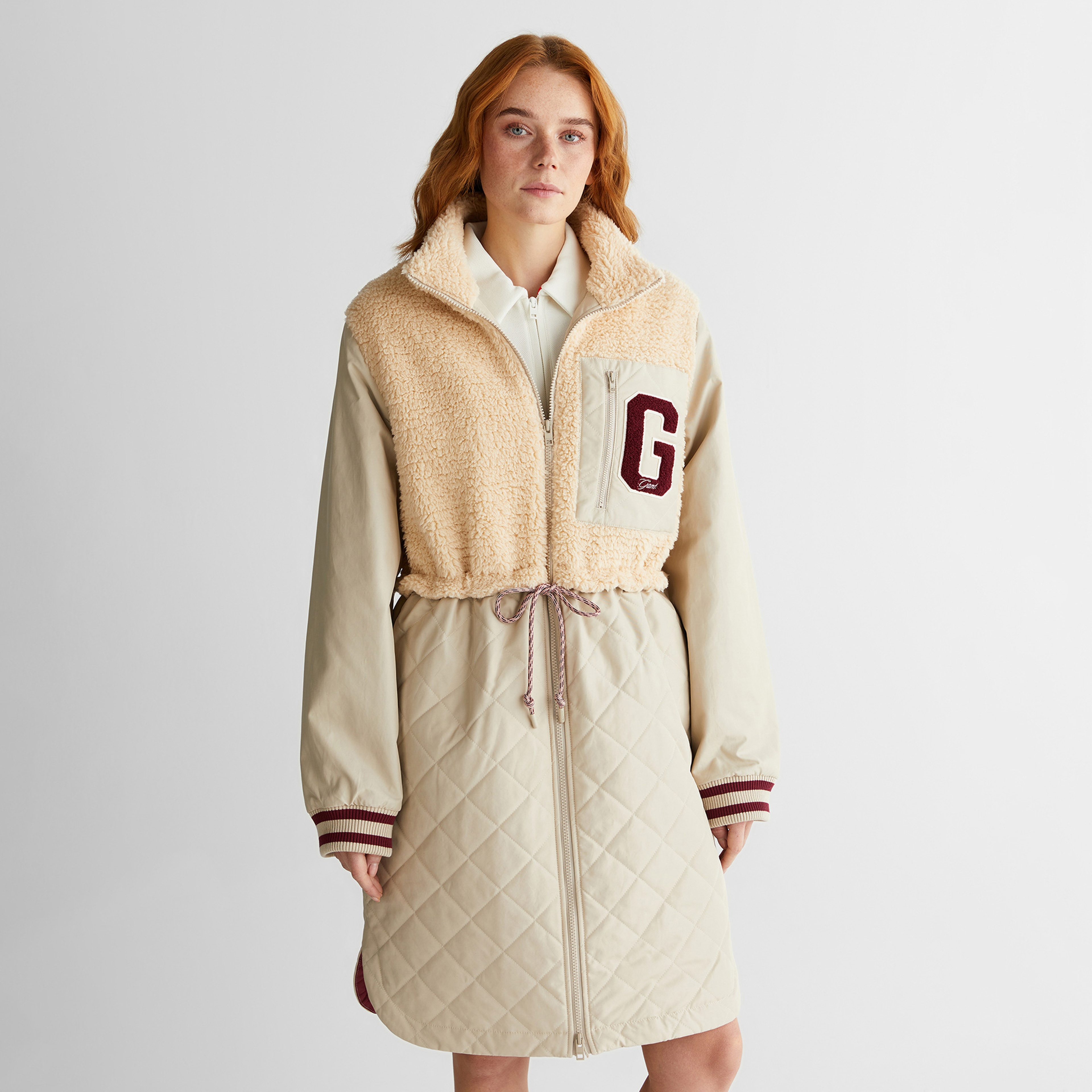 Logo-patched quilted jacket