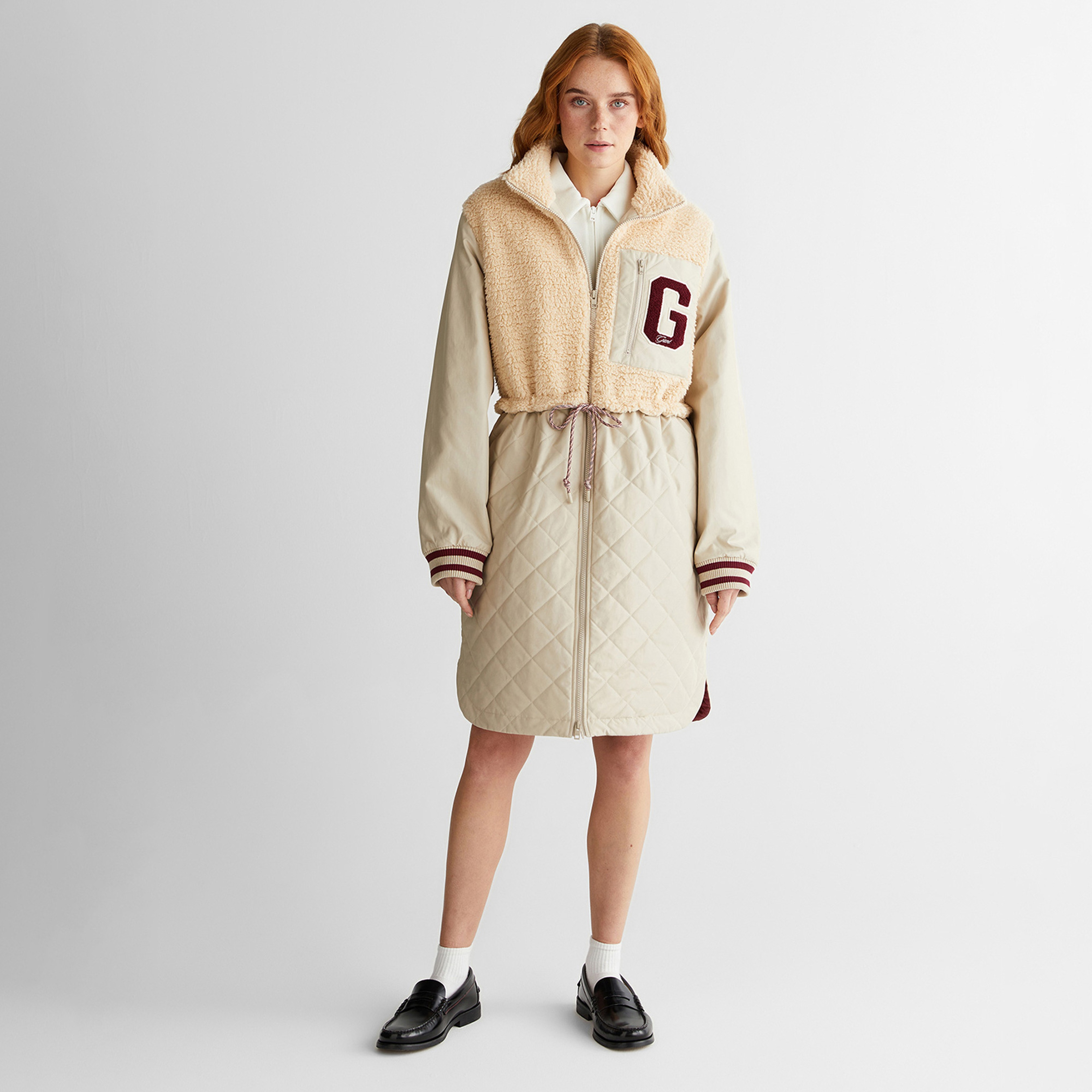 Logo-patched quilted jacket