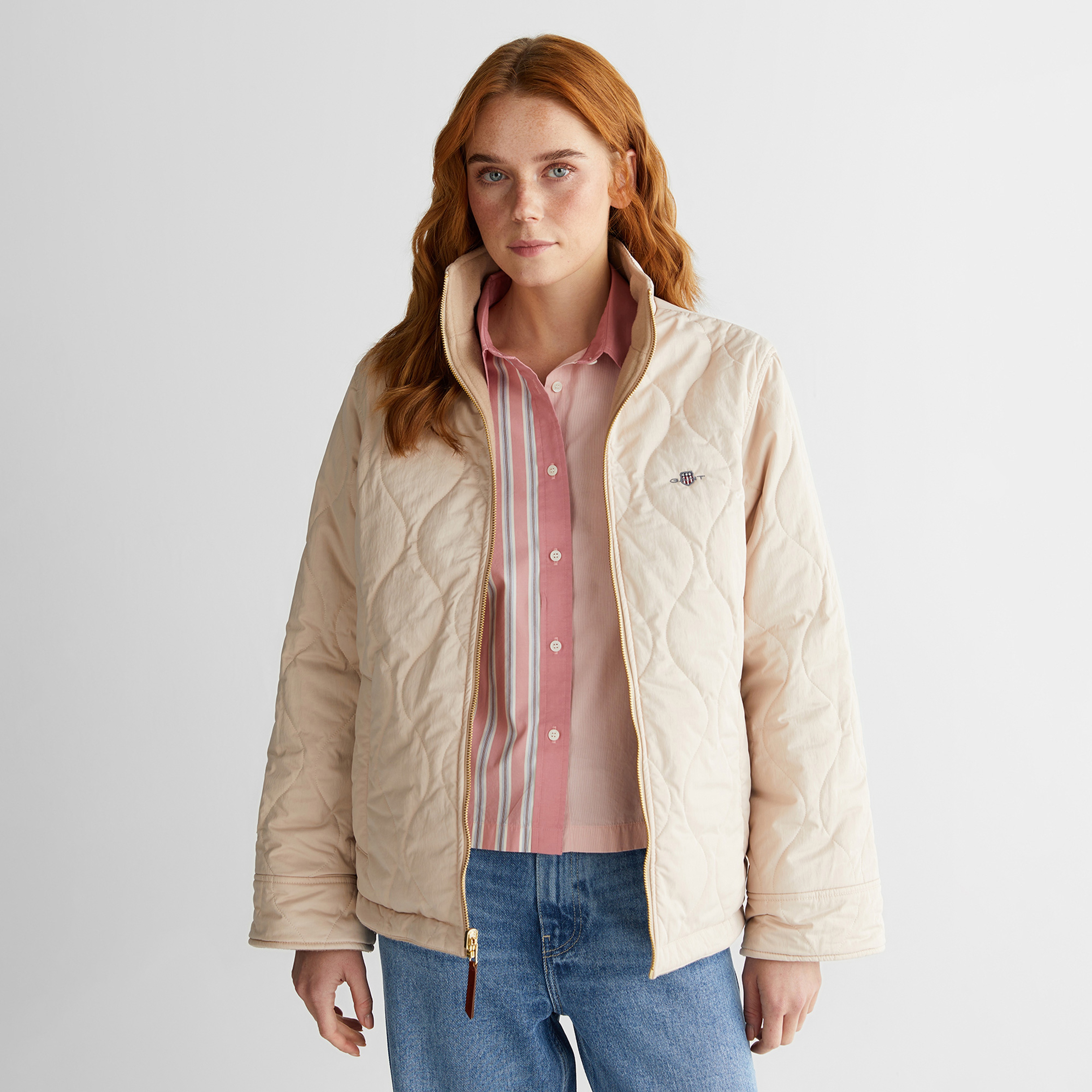 Double face embroidery quilted jacket