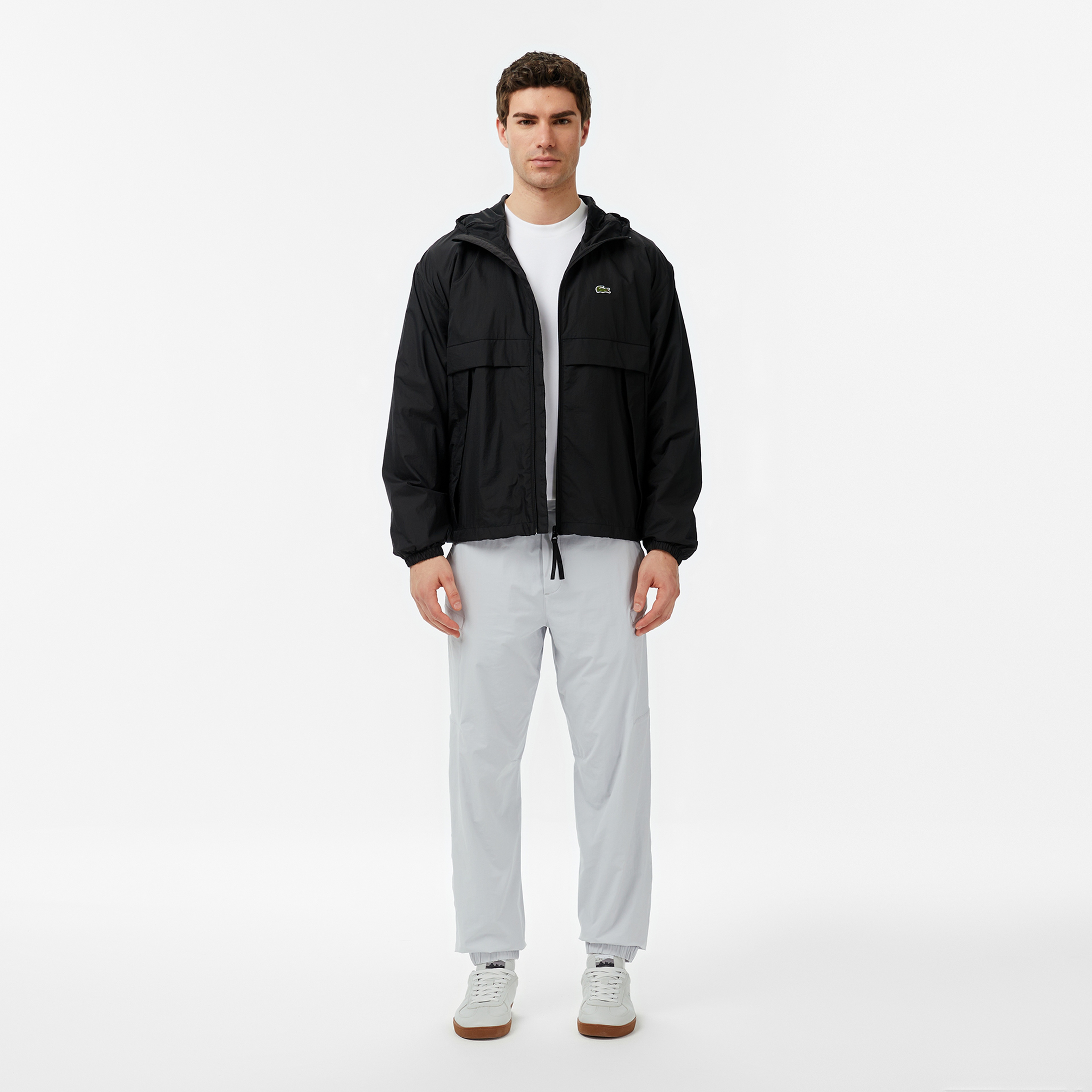 Lacoste Erkek Kapüşonlu Siyah Yağmurluk